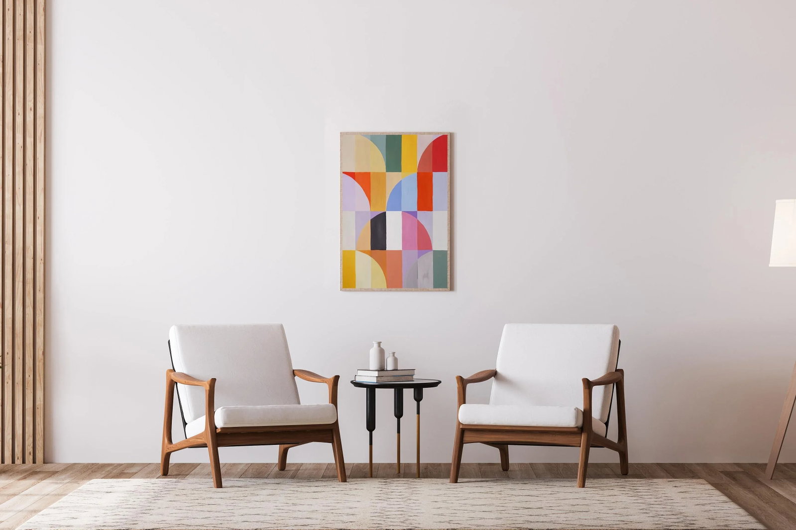 2024, Bauhaus Patterns Air Balloons Painting of "Geometric Cappadocia Mountains", Acrylic Painting o - 3