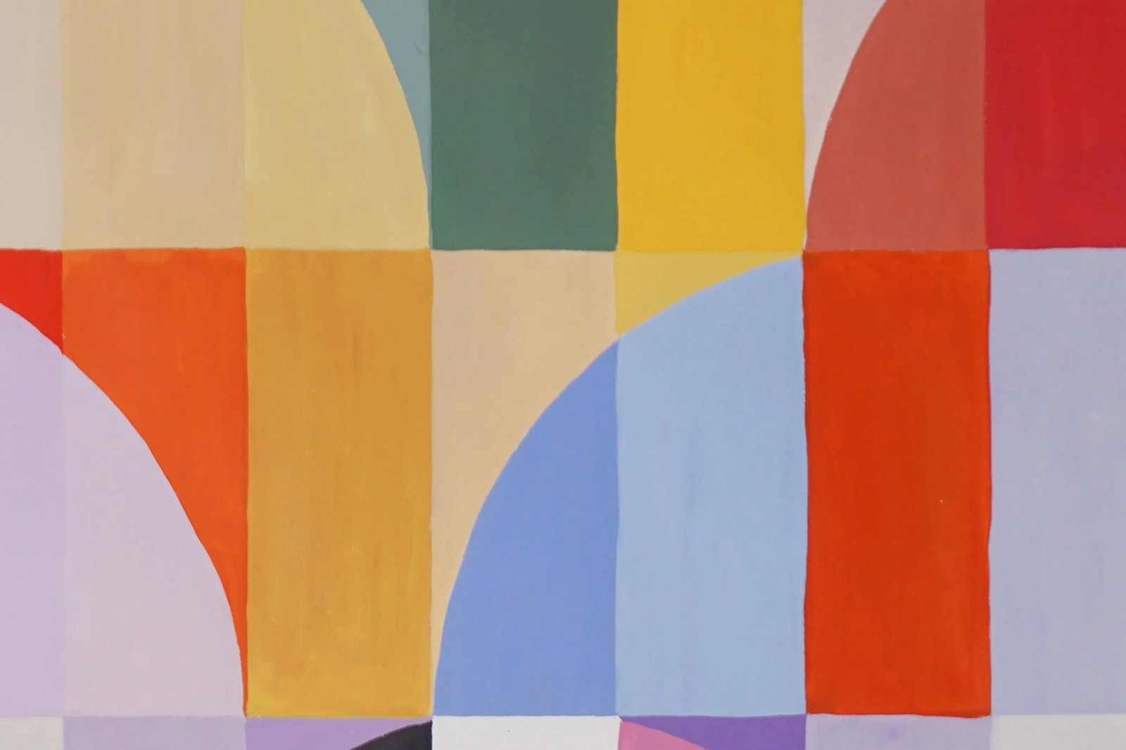 2024, Bauhaus Patterns Air Balloons Painting of "Geometric Cappadocia Mountains", Acrylic Painting o - 4