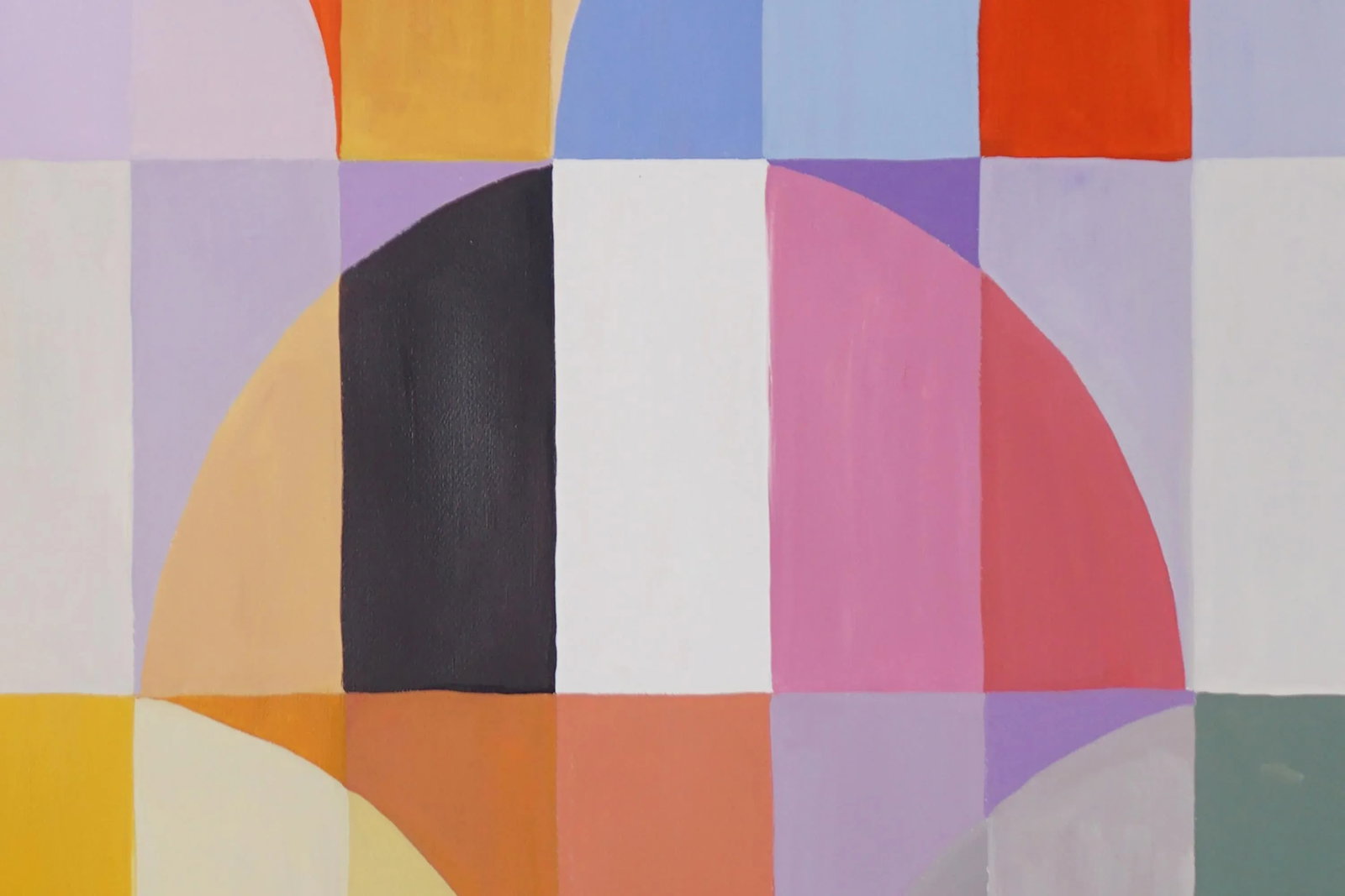 2024, Bauhaus Patterns Air Balloons Painting of "Geometric Cappadocia Mountains", Acrylic Painting o - 6