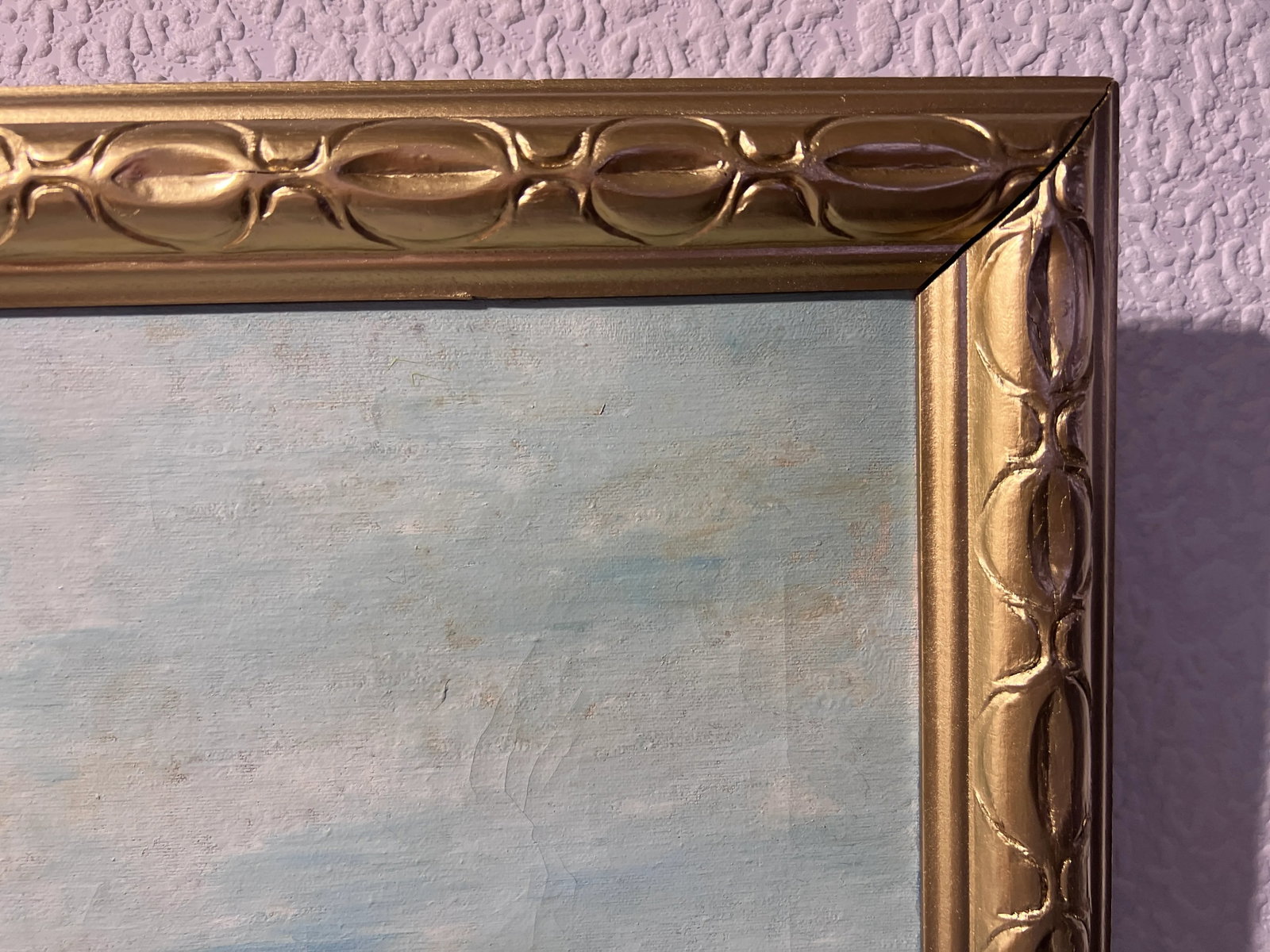 Lucile White Vintage Oil Painting on Canvas, European Castle View, Framed - 2