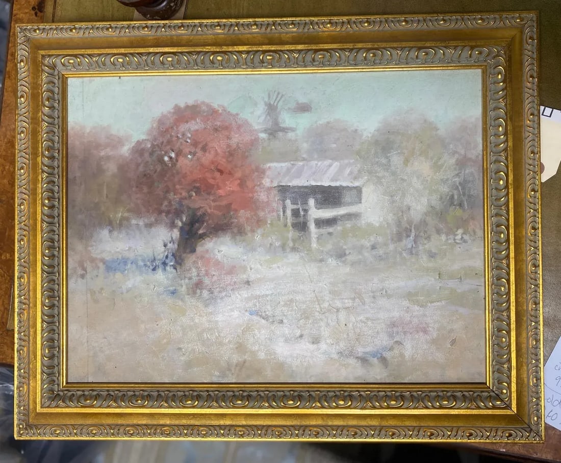 1970s Vintage "Springtime in Texas" Painting in Giltwood Frame - 2