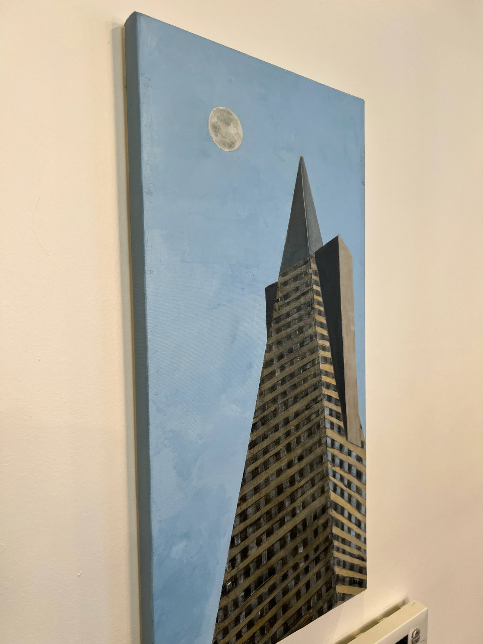 Nostalgia Transamerica Pyramid Contemporary Impressionist San Francisco Cityscape in Blue by Mill - 2