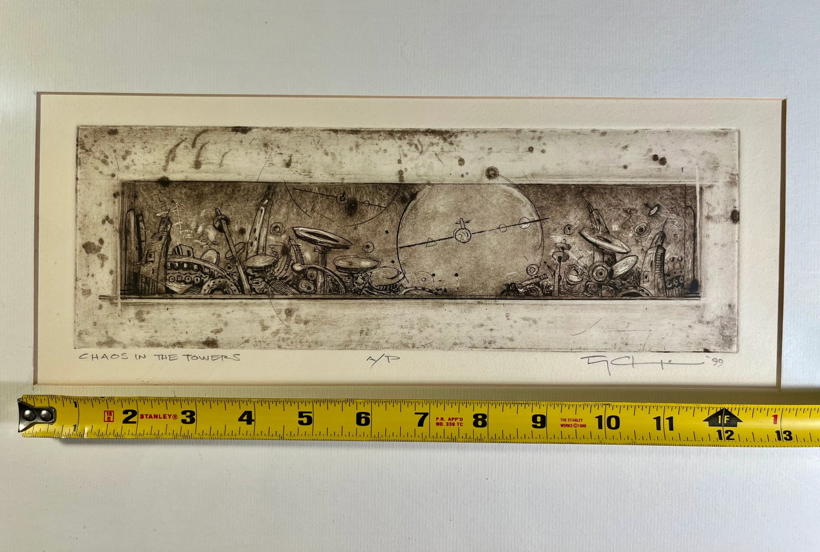 1999 Etching Chaos in the Towers Artist Proof Signed by the Artist, Framed - 7