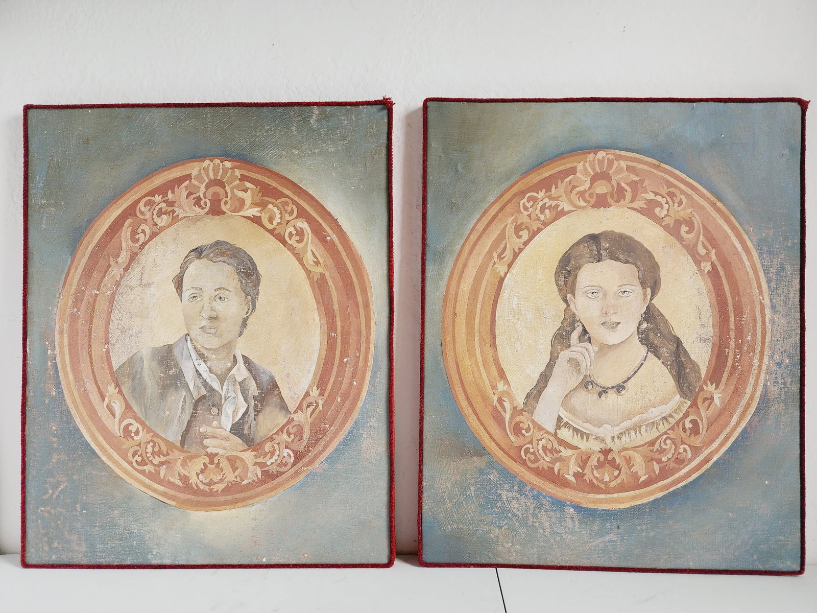 Italian Fresco Style Portraits Painting-A Set - 2