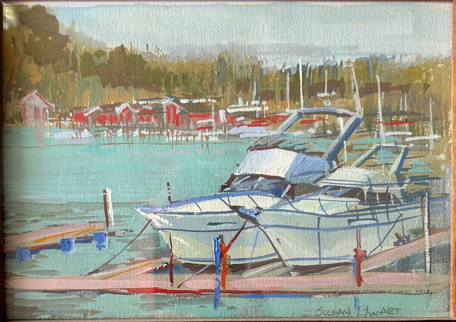 In the Slips Nautical Gouache Painting by Susan Elwart (Hall) - 2