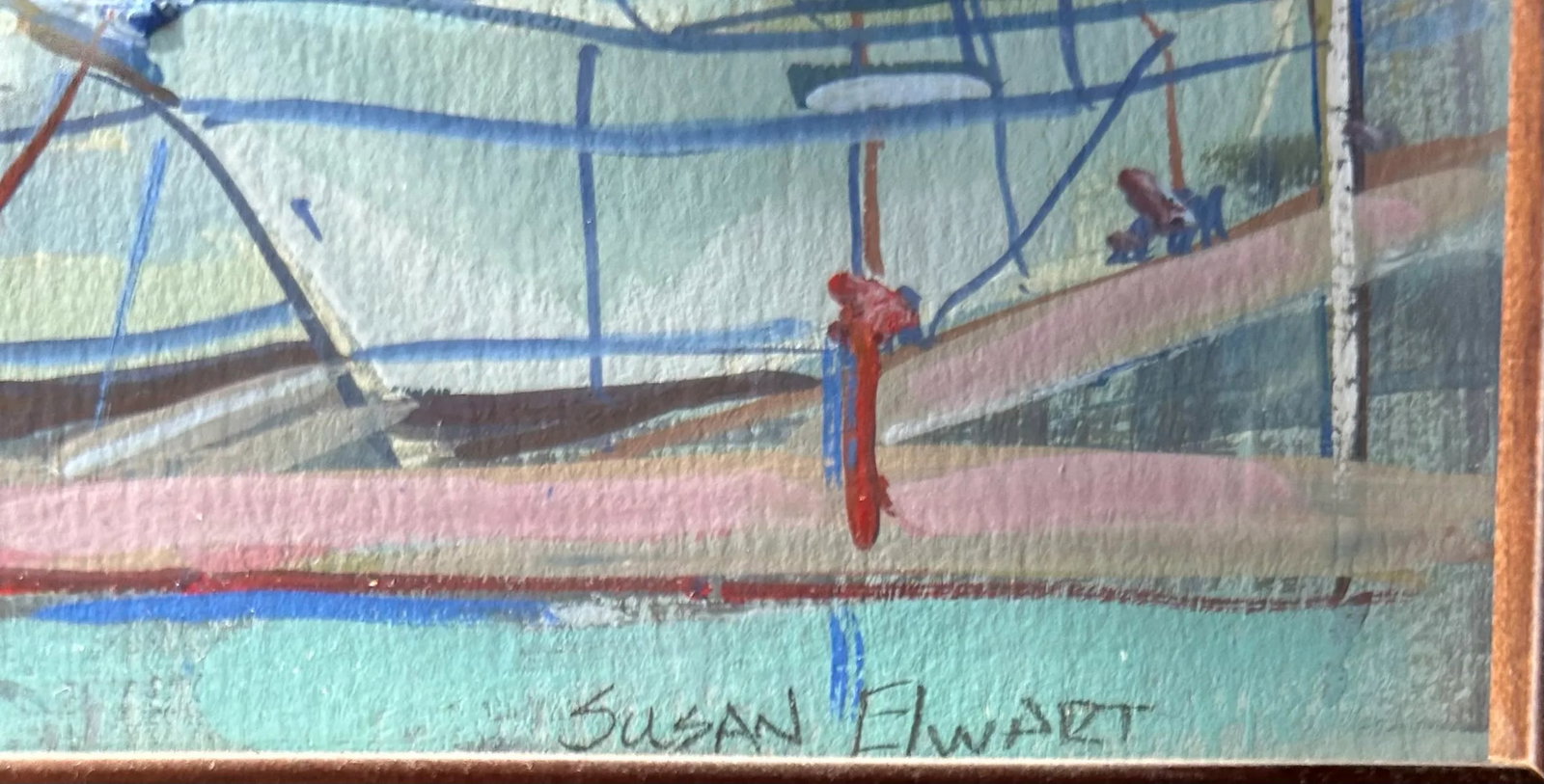 In the Slips Nautical Gouache Painting by Susan Elwart (Hall) - 4