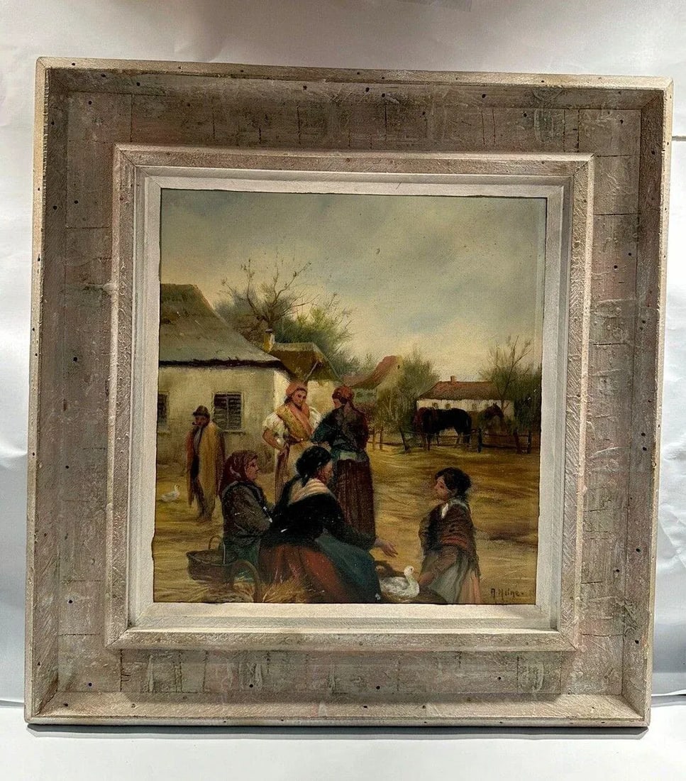 19th Century Austrian Oil Painting of Peasant Women in the Countryside - 2
