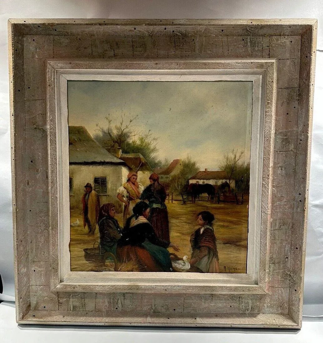 19th Century Austrian Oil Painting of Peasant Women in the Countryside - 8