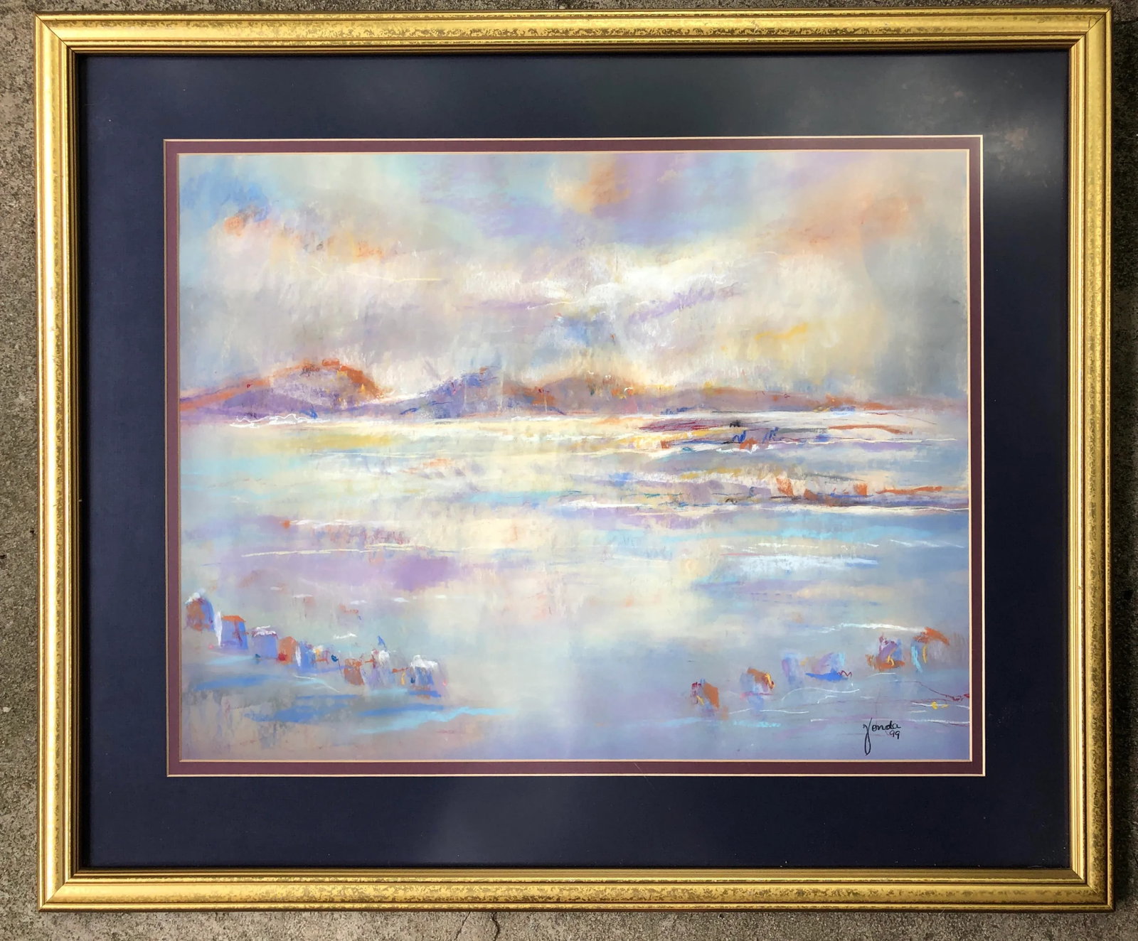 1990s Abstract Landscape Pastel Drawing - 10