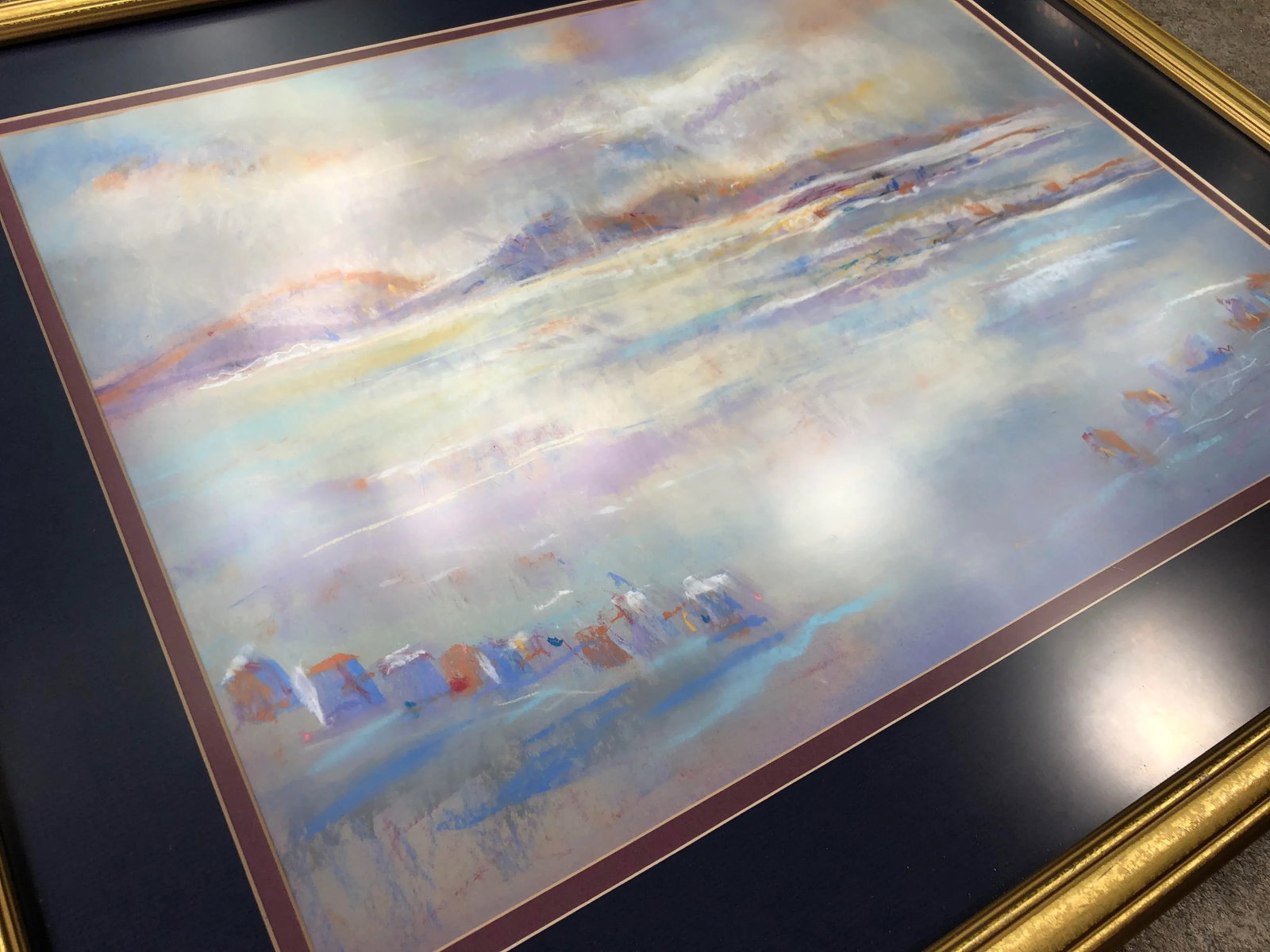 1990s Abstract Landscape Pastel Drawing - 2