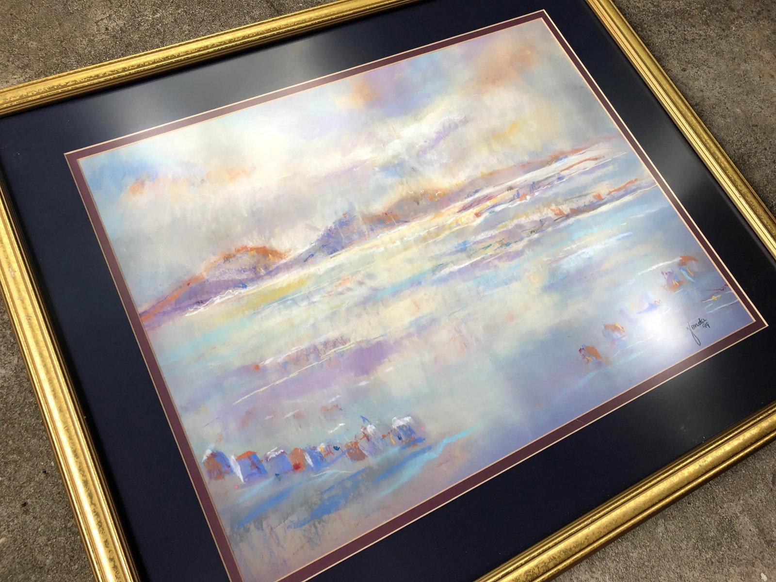 1990s Abstract Landscape Pastel Drawing - 3