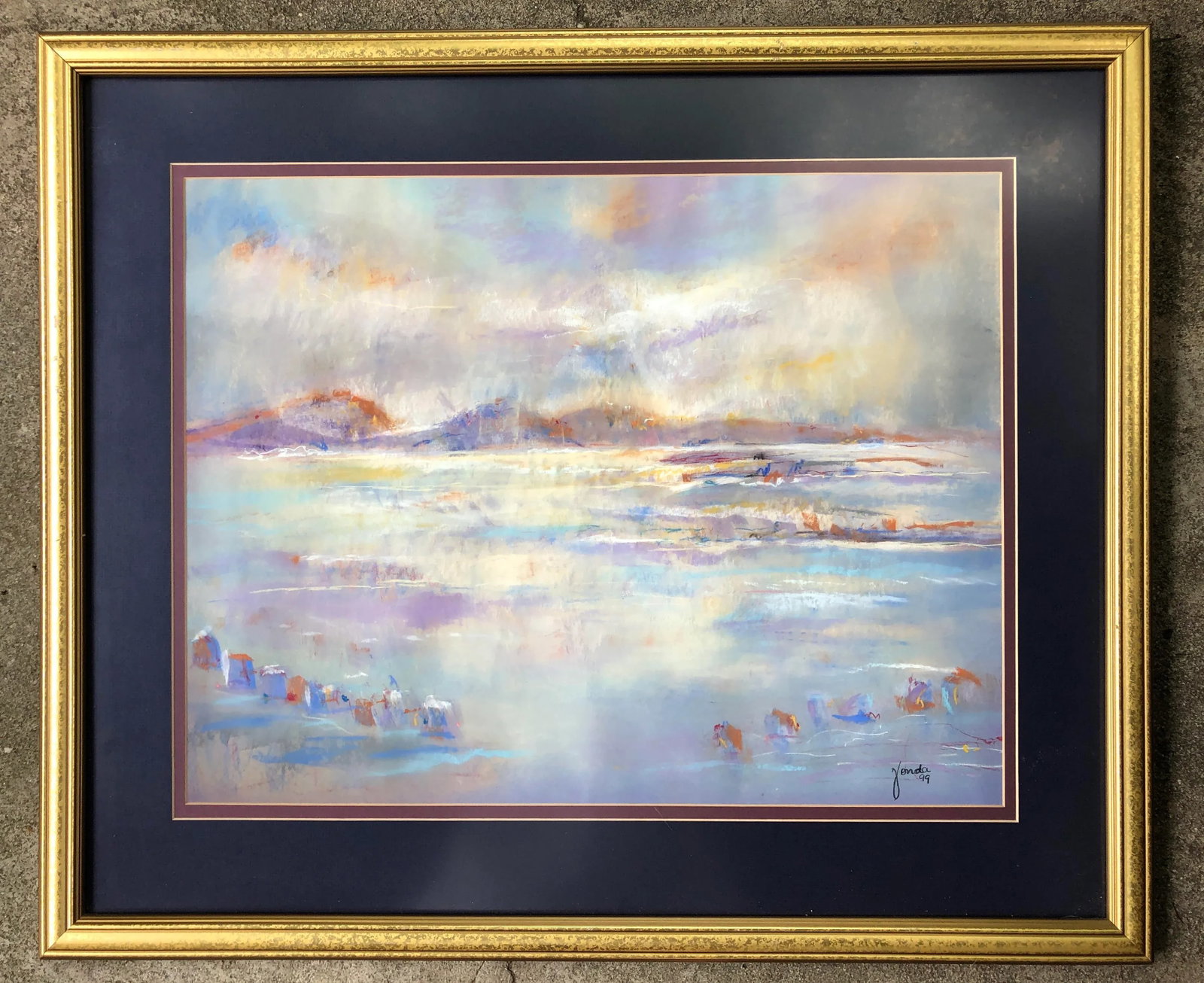 1990s Abstract Landscape Pastel Drawing - 4