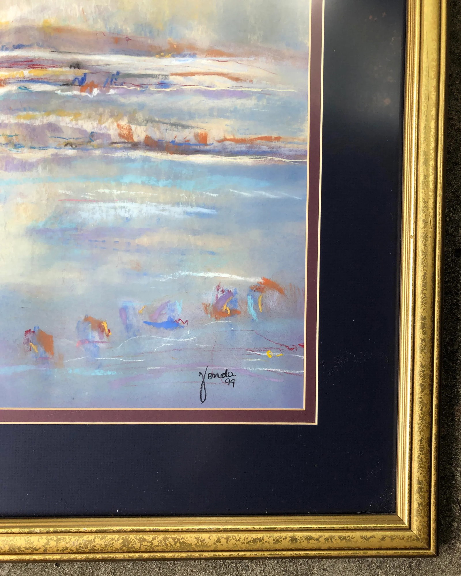 1990s Abstract Landscape Pastel Drawing - 5