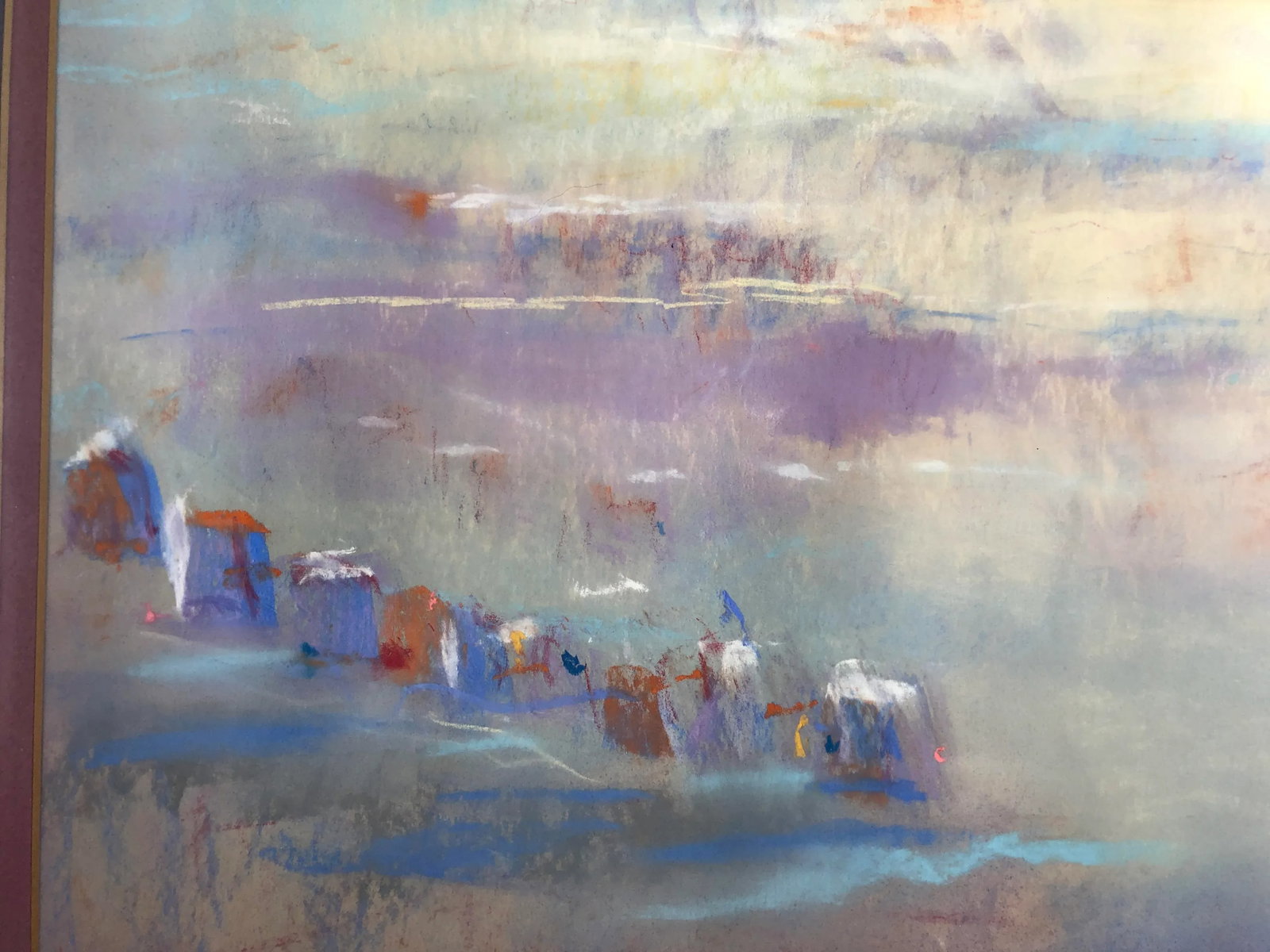 1990s Abstract Landscape Pastel Drawing - 7