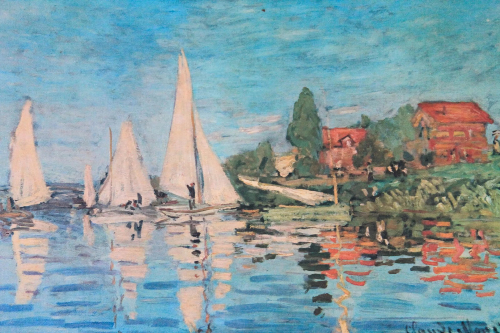 1960s Claude Monet "Regatta a Argenteuil" Boats Framed Print - 2