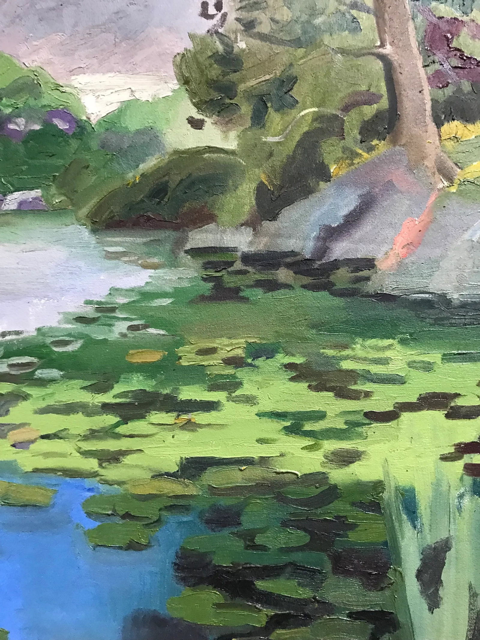 Water Lilies in the Harlem Meer Oil Painting - 3