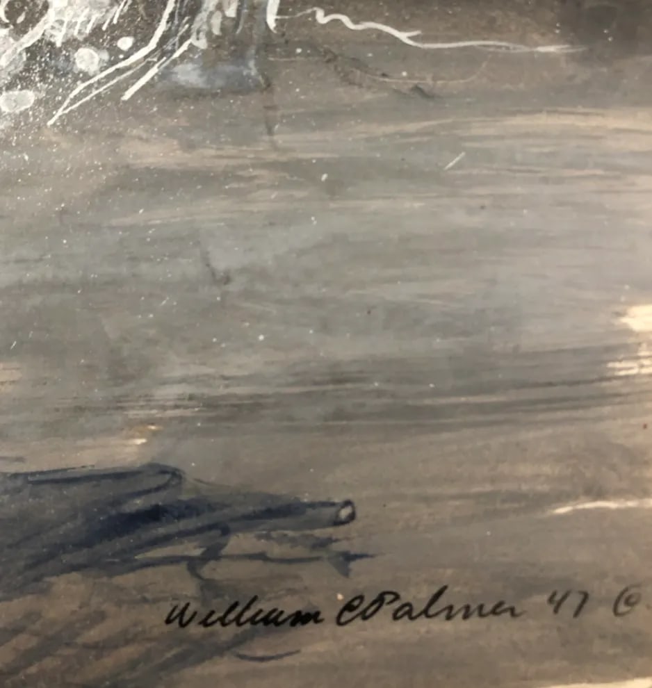 1947 Garden Scene Painting by William Palmer - 4
