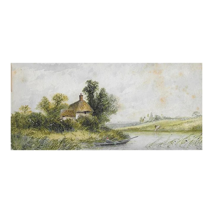 Antique Edward Lait English Landscape With Prince of Wales Provenance (1 of 4)
