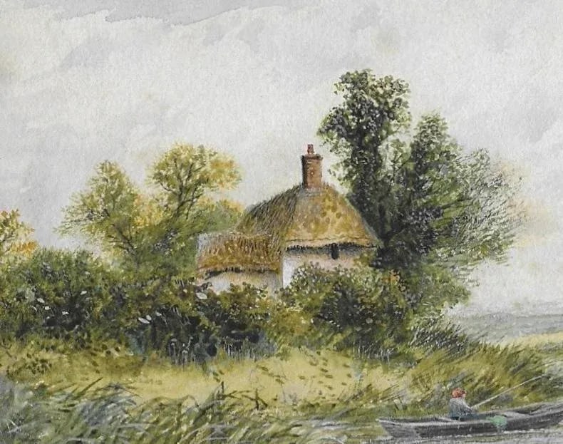 Antique Edward Lait English Landscape With Prince of Wales Provenance - 2