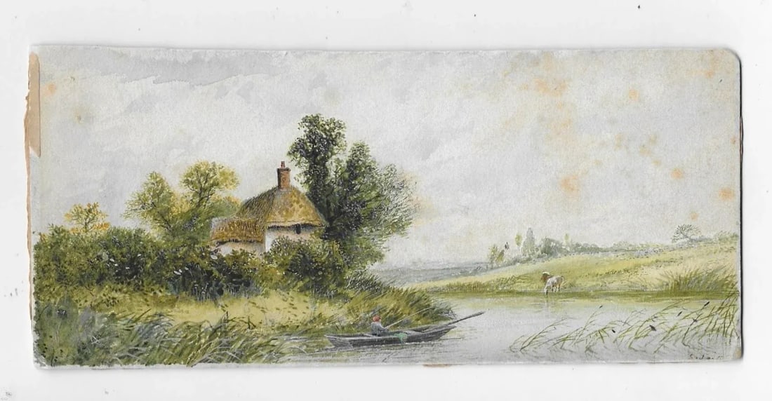 Antique Edward Lait English Landscape With Prince of Wales Provenance - 3