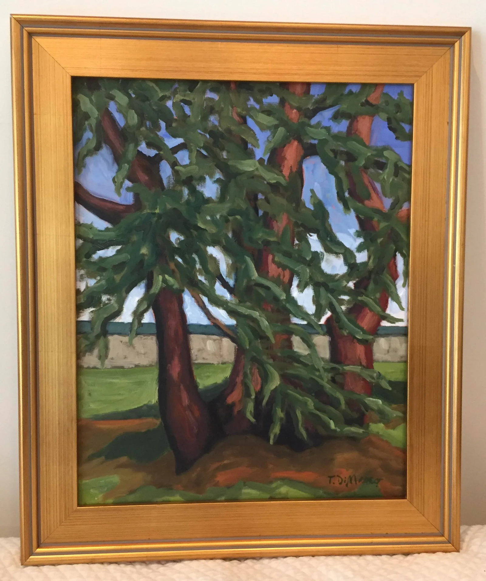 Evergreen Contemporary Framed Landscape Oil Painting by Teresa DiMarco - 5
