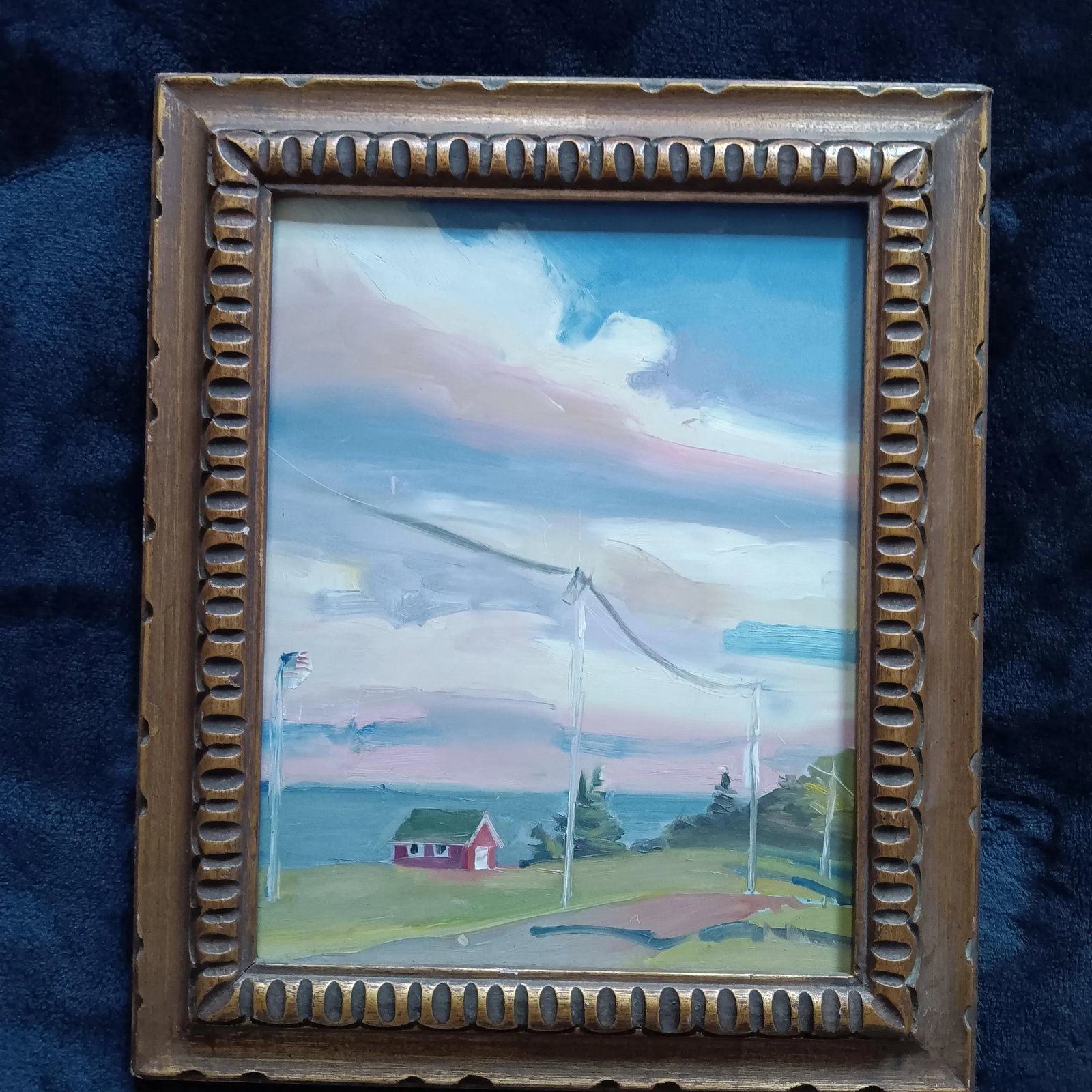 Red Boathouse on Crabtree Point Road Original Oil Painting, Framed - 3
