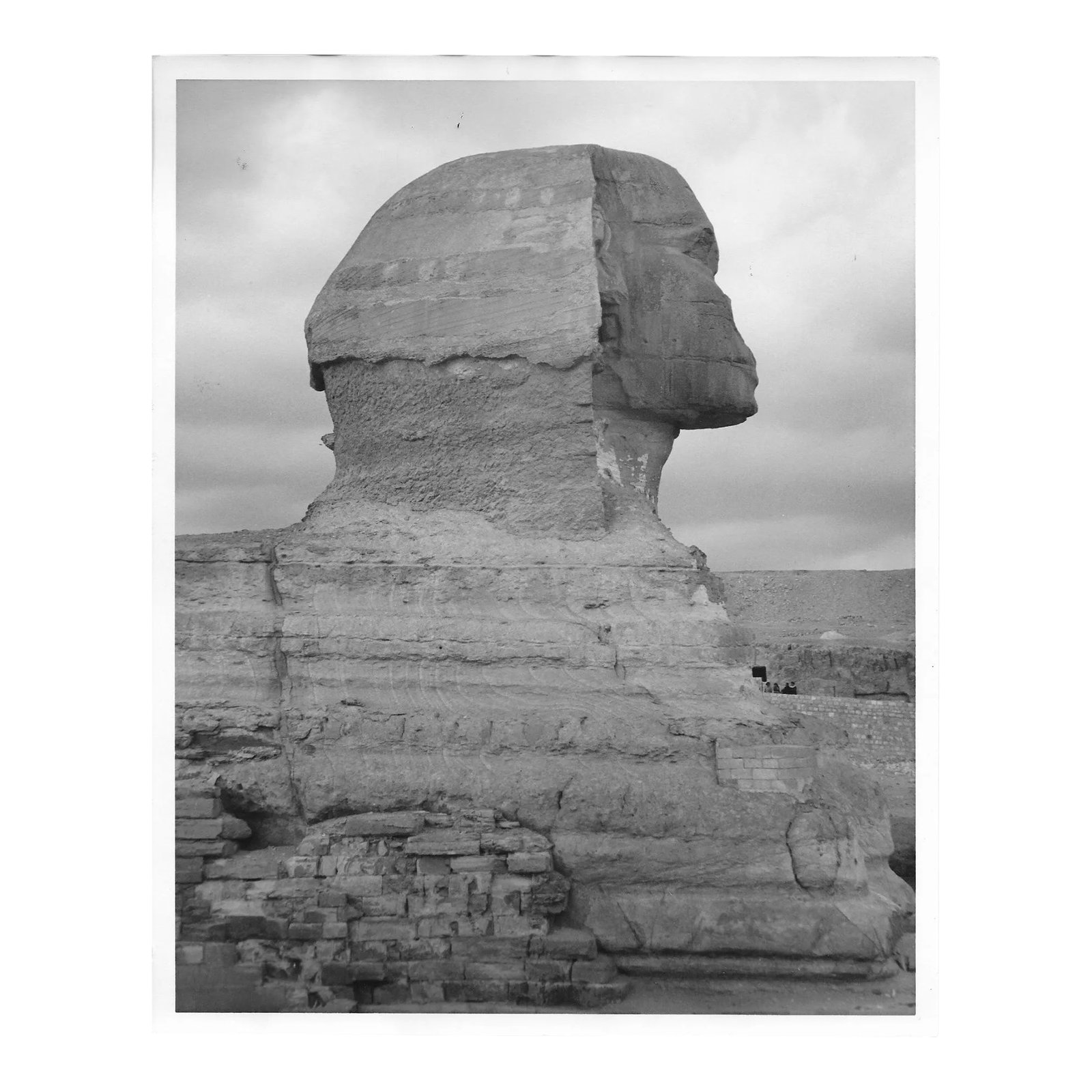1964 Sphinx Egyptian Photograph by Don Ware: 1964 photograph of the Great Sphinx of Giza near the Nile River. Title and Ware's stamp on the back. Condition: Alterations: Original Condition Unaltered Imperfections: Some Imperfections Condition