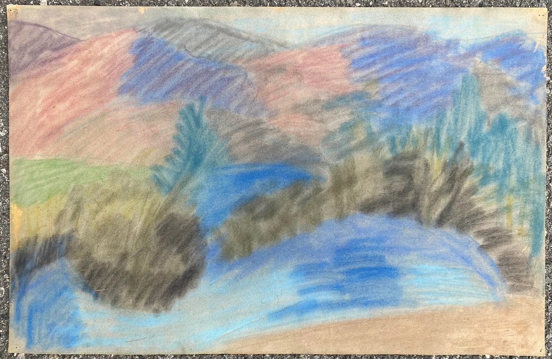 1960s Frank Wallacel Landscape Pastel - 2