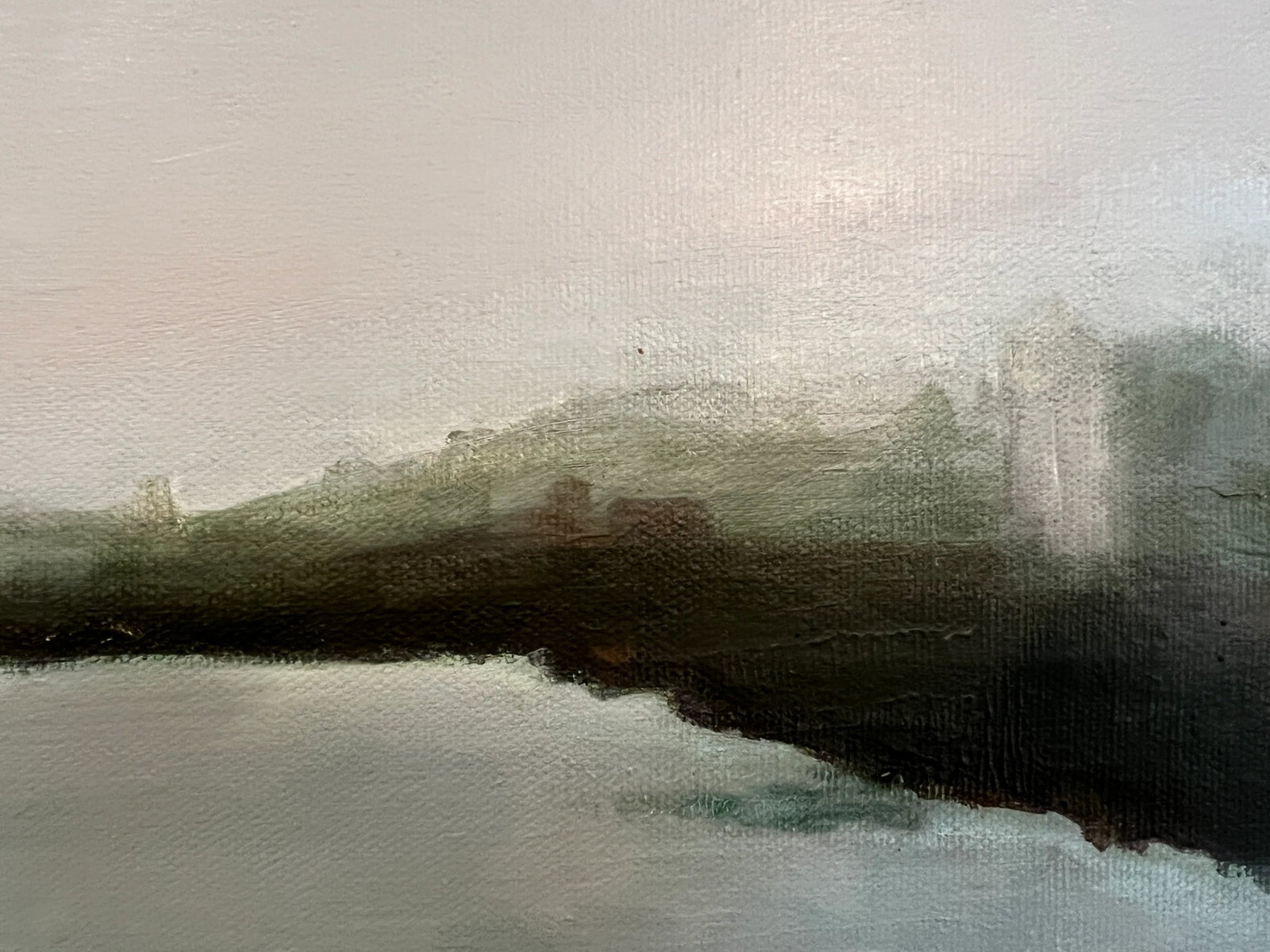 Beside the River Contemporary Impressionist Nautical River Waterscape in Blue, Green by Mill Valle - 2