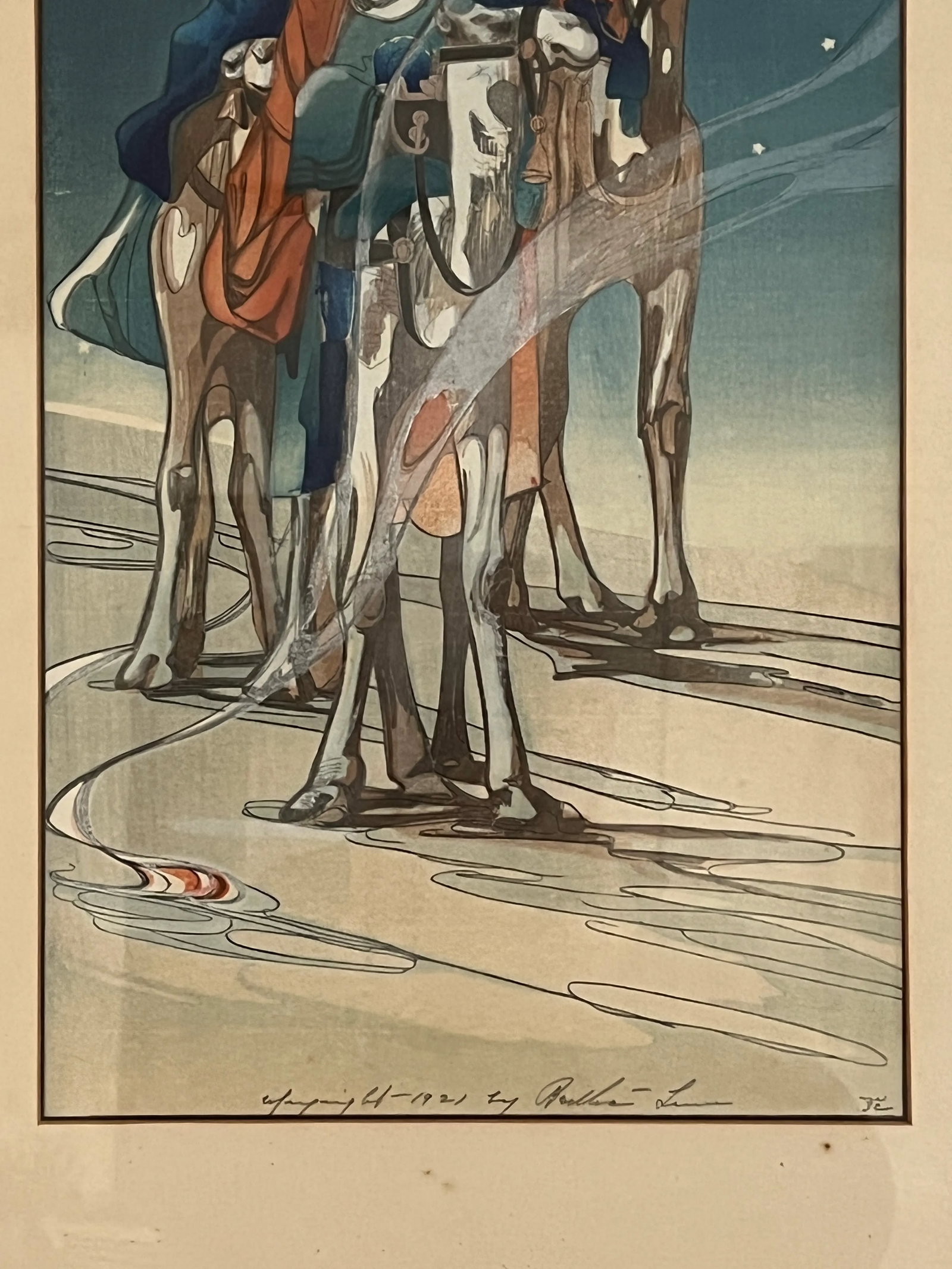 Vintage Bertha Lum Three Wise Men Original Color Woodcut Signed Dated Japanese Inspired - 5