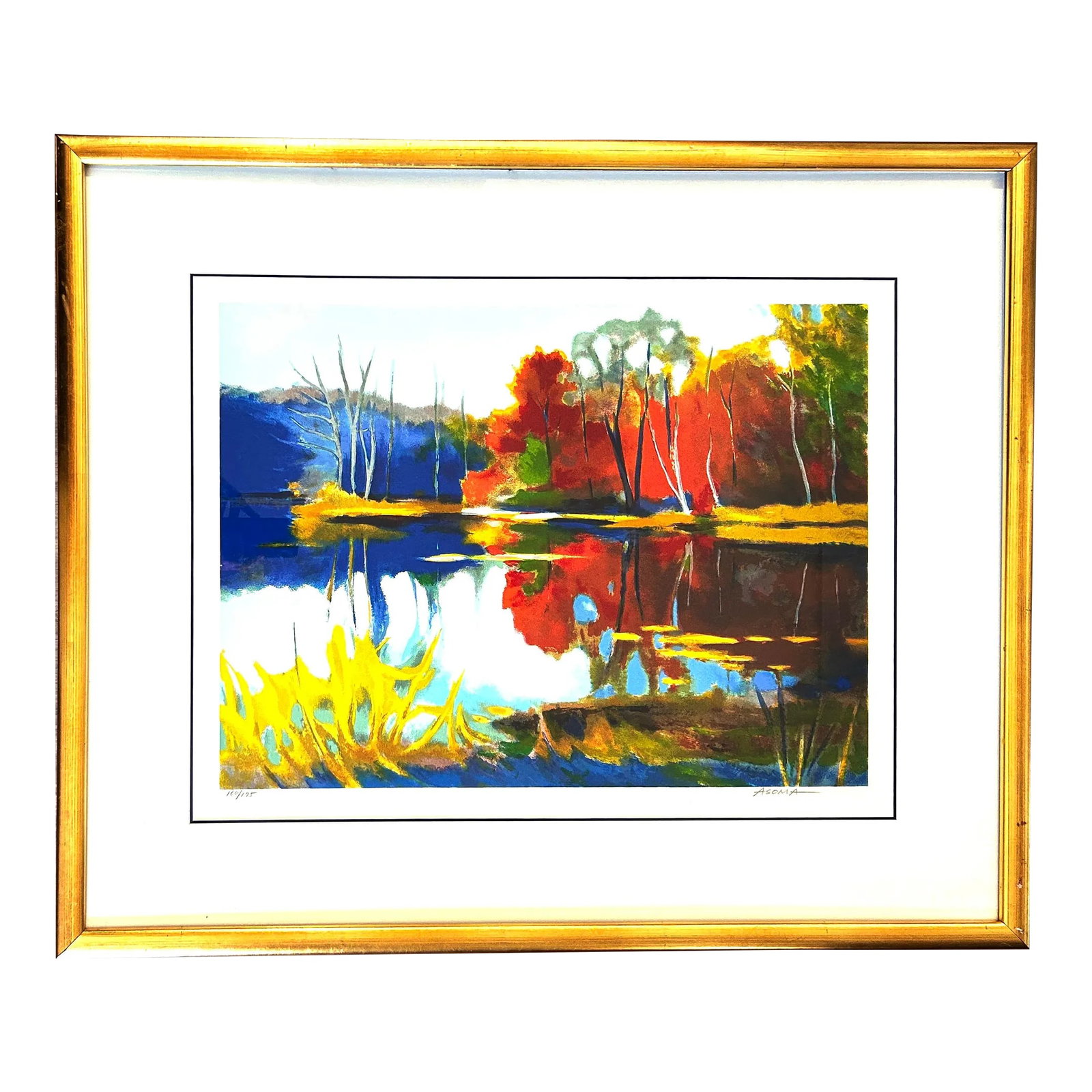 1990s Original Signed Tadashi Asoma "Afternoon Reflections" Screenprint, Ed. 132/175, Framed: Original Signed Tadashi Asoma "Afternoon Reflections" screenprint. Artist/Designer; Manufacturer: Tadashi Asoma (1923-2017) Marking(s); notes: signed; ed. 132/175 Country of origin; materials: