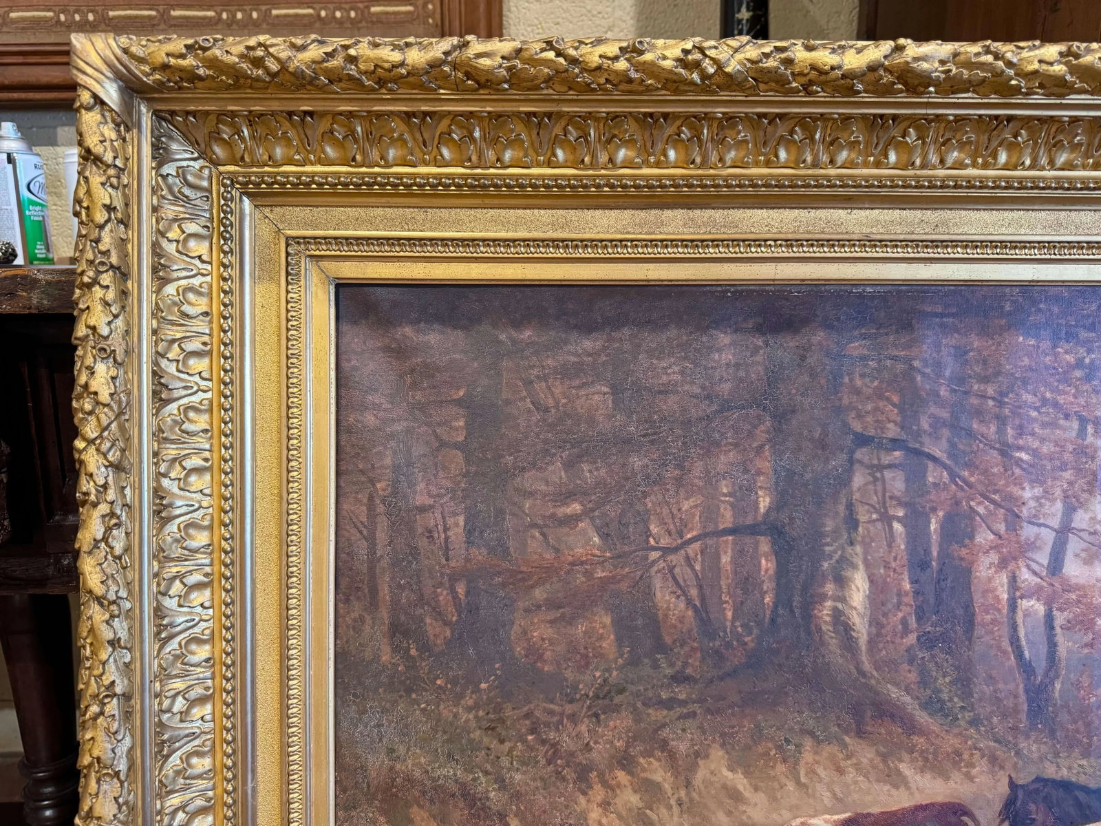 19th Century Swiss Pastoral Cow Painting Signed Charles Humbert in Frame - 6