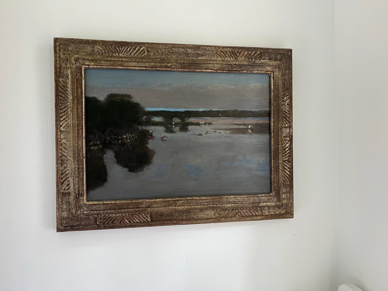 1980s Mangrove Study Original Oil Painting on Board by e.m. Senega, Landscape of Captivated Island, - 2