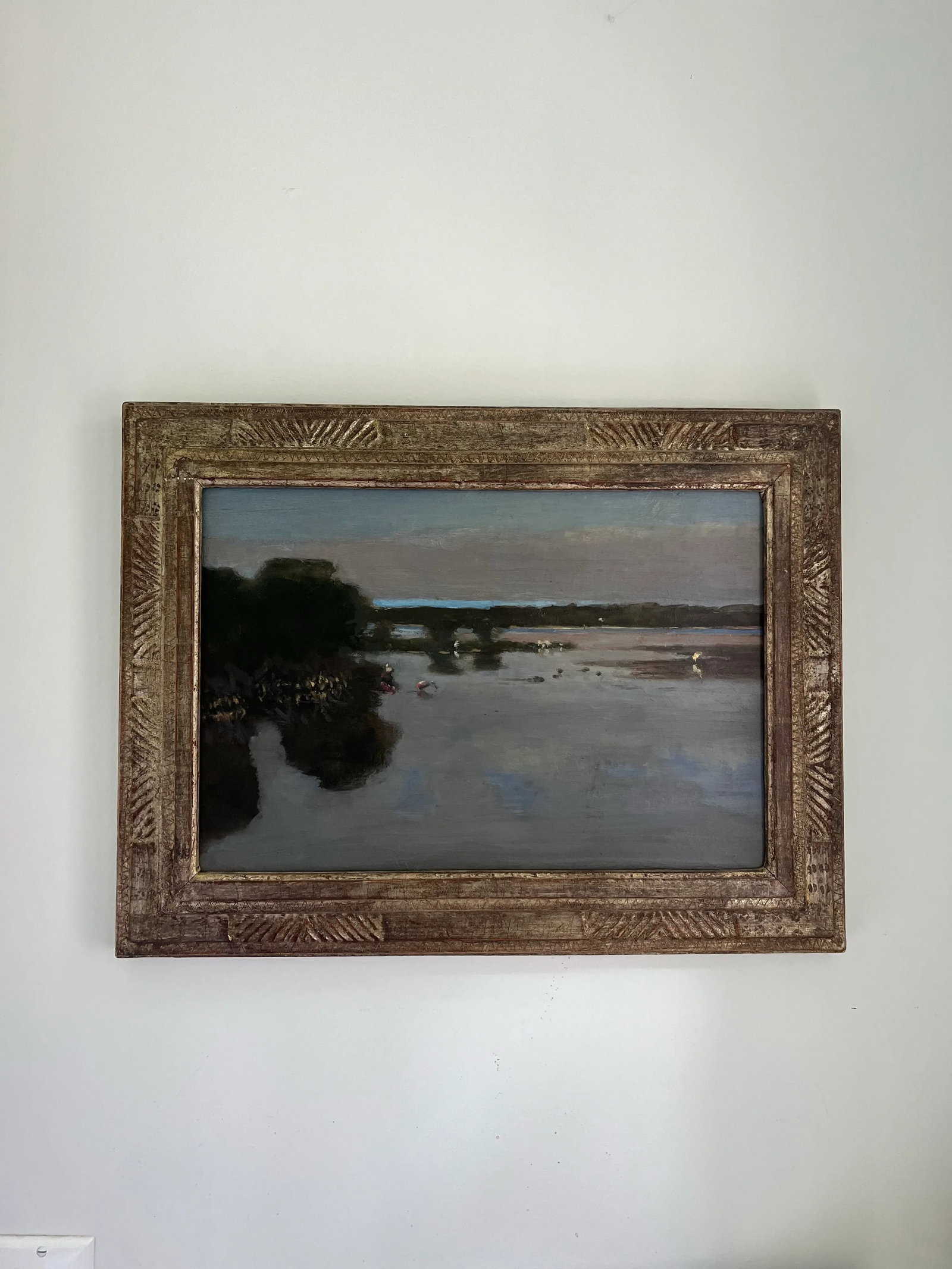 1980s Mangrove Study Original Oil Painting on Board by e.m. Senega, Landscape of Captivated Island, - 3