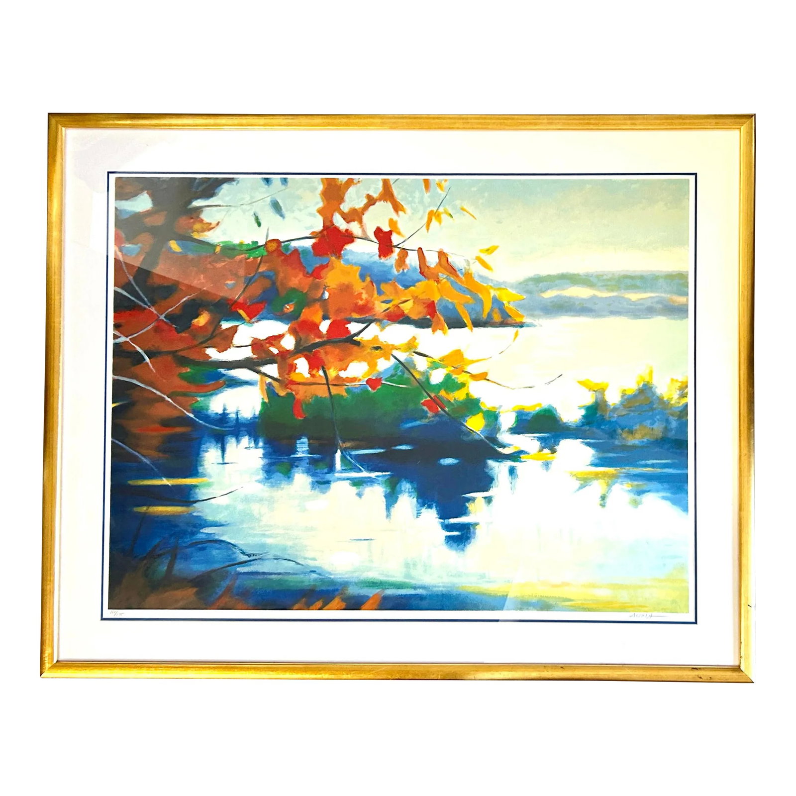 1990s Original Signed 48" Tadashi Asoma "Trace of Autumn" Screenprint Ed. 168/175, Framed: Original Signed Tadashi Asoma "Trace of Autumn" Screenprint Ed. 168/175. Artist/Designer; Manufacturer: Tadashi Asoma (1923-2017) Marking(s); notes: signed; ed. 168/175. Country of origin; materials: