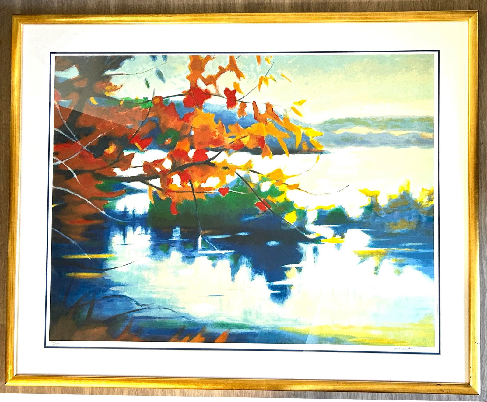 1990s Original Signed 48" Tadashi Asoma "Trace of Autumn" Screenprint Ed. 168/175, Framed - 2