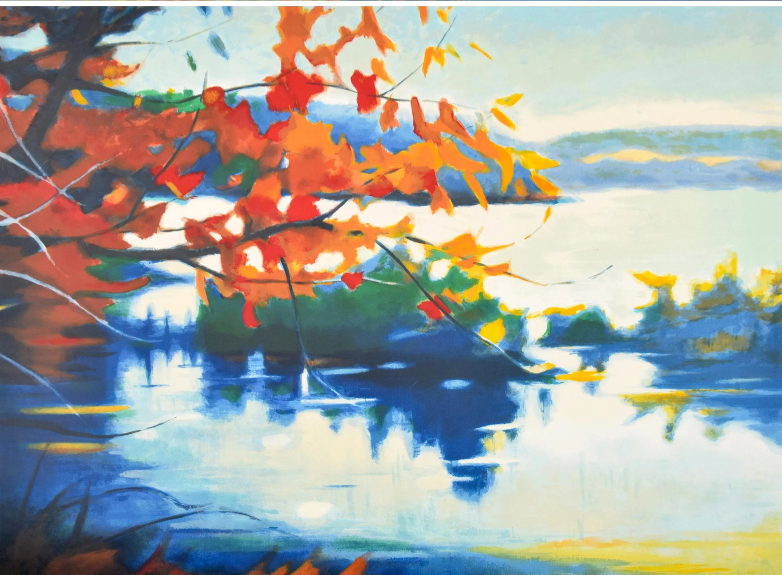 1990s Original Signed 48" Tadashi Asoma "Trace of Autumn" Screenprint Ed. 168/175, Framed - 3
