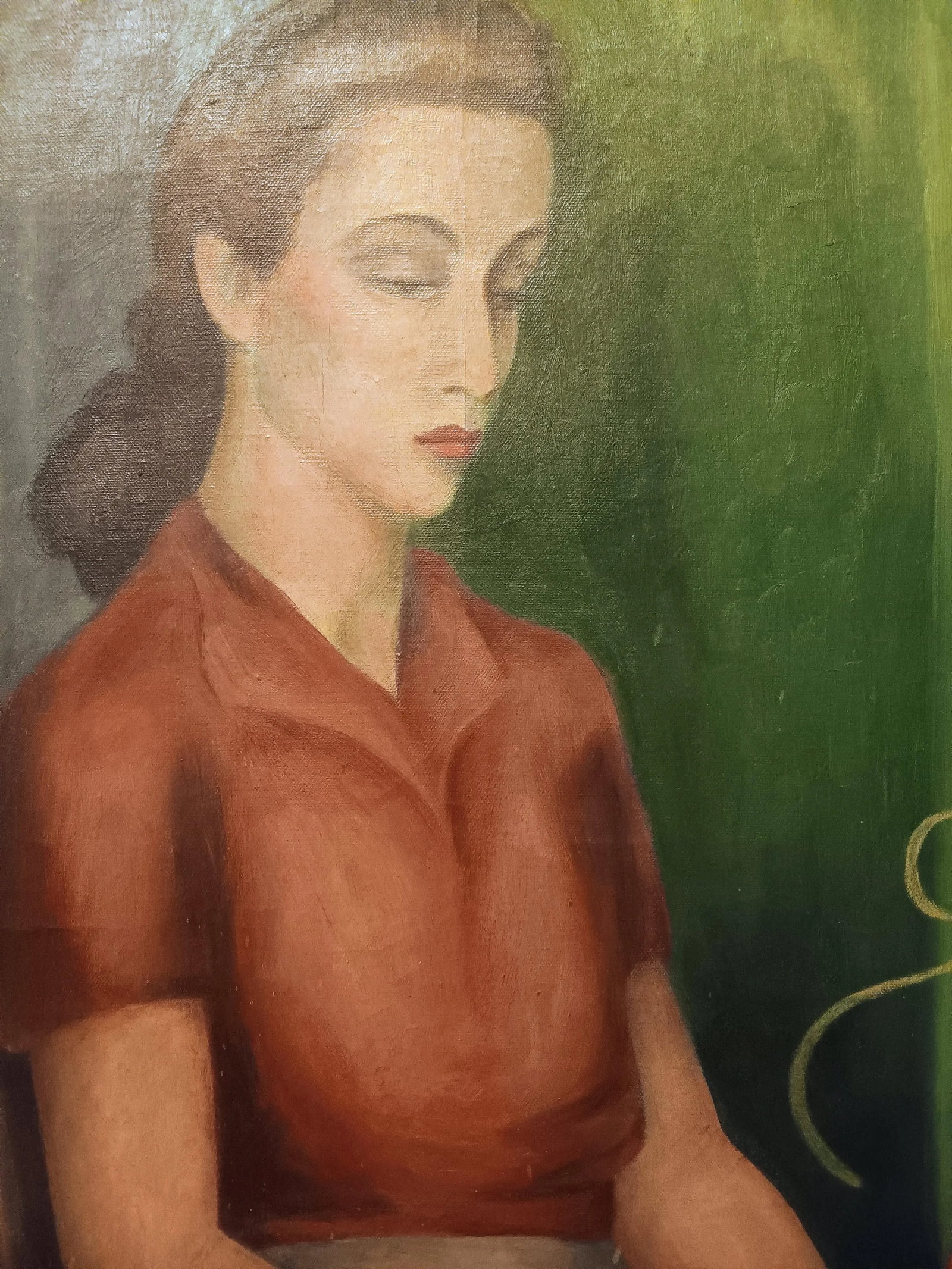 Mid 20th Century The Blind Florist, Original Oil on Canvas Painting by Noted Artist Jessie Larson, F - 4