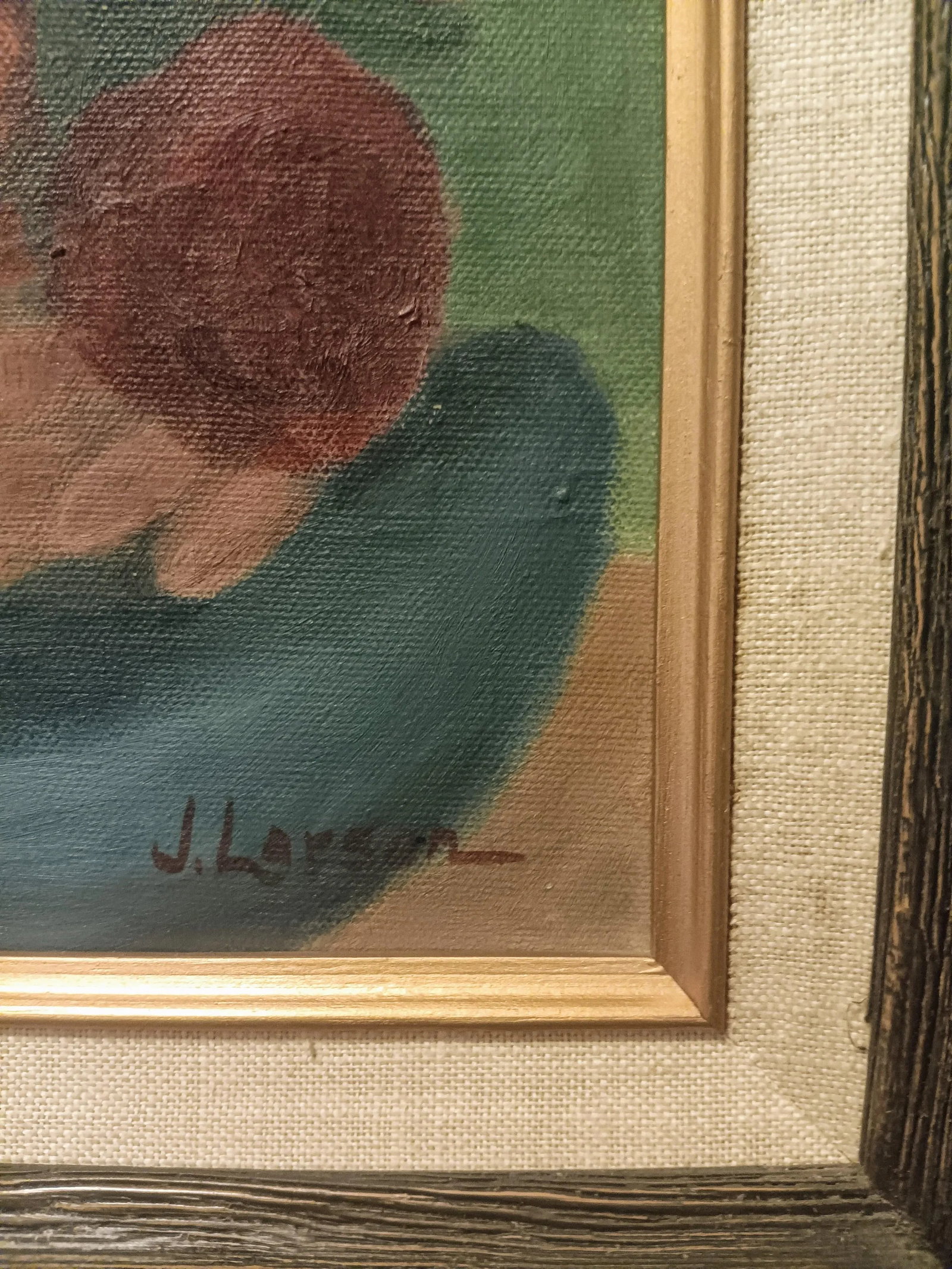 Mid 20th Century The Blind Florist, Original Oil on Canvas Painting by Noted Artist Jessie Larson, F - 6