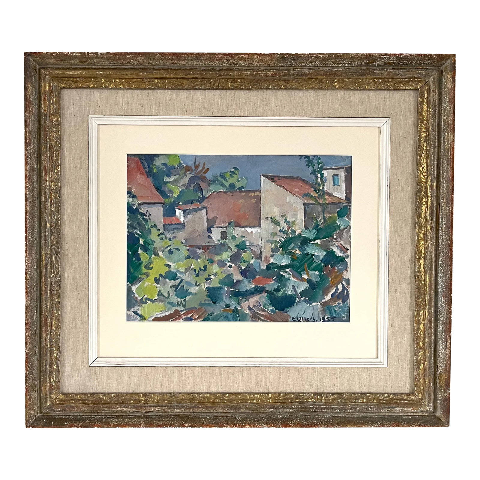 Mid Century Mediterranean Landscape Oil Painting - Edvin Ollers (1 of 11)