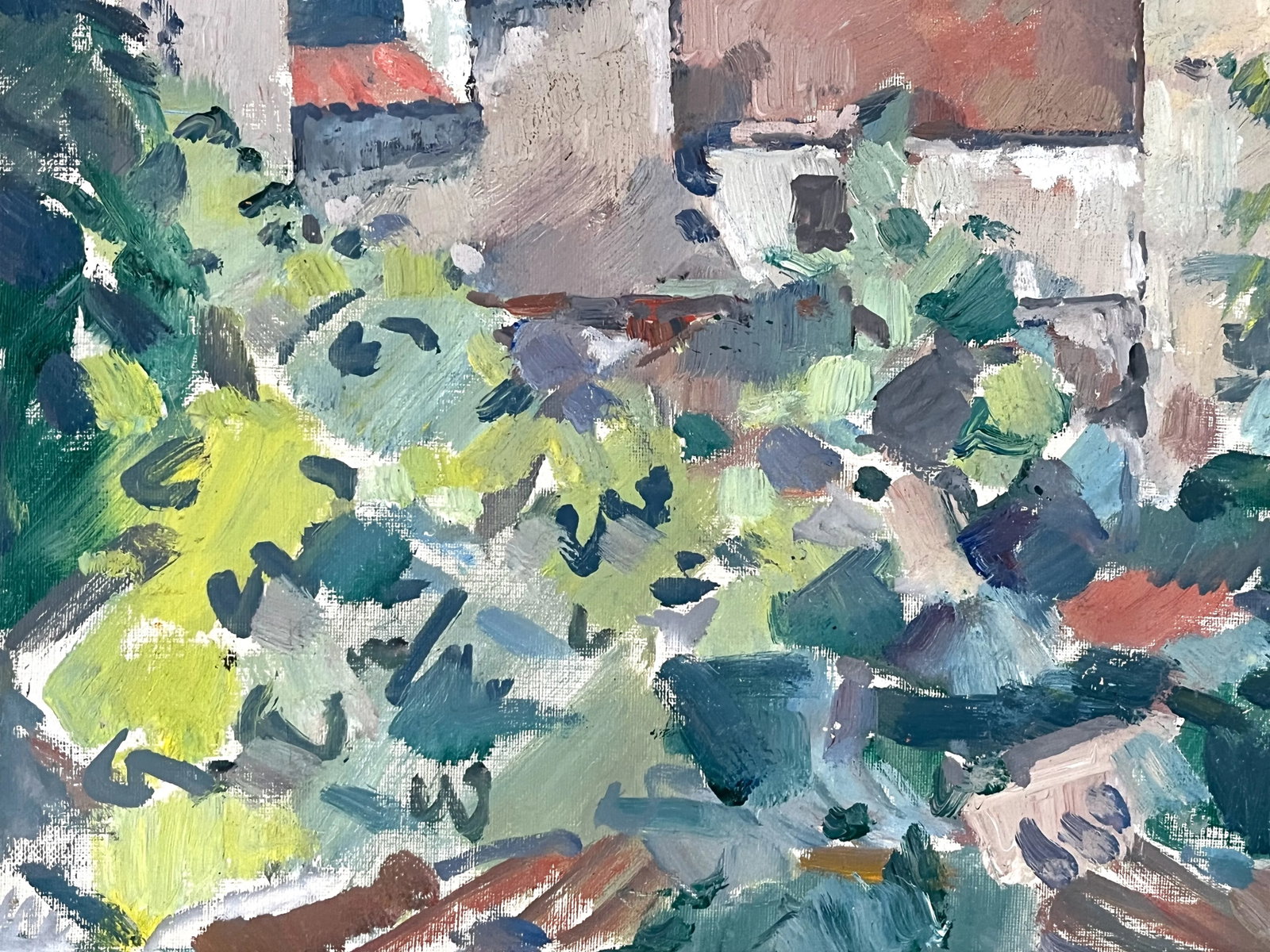 Mid Century Mediterranean Landscape Oil Painting - Edvin Ollers - 5