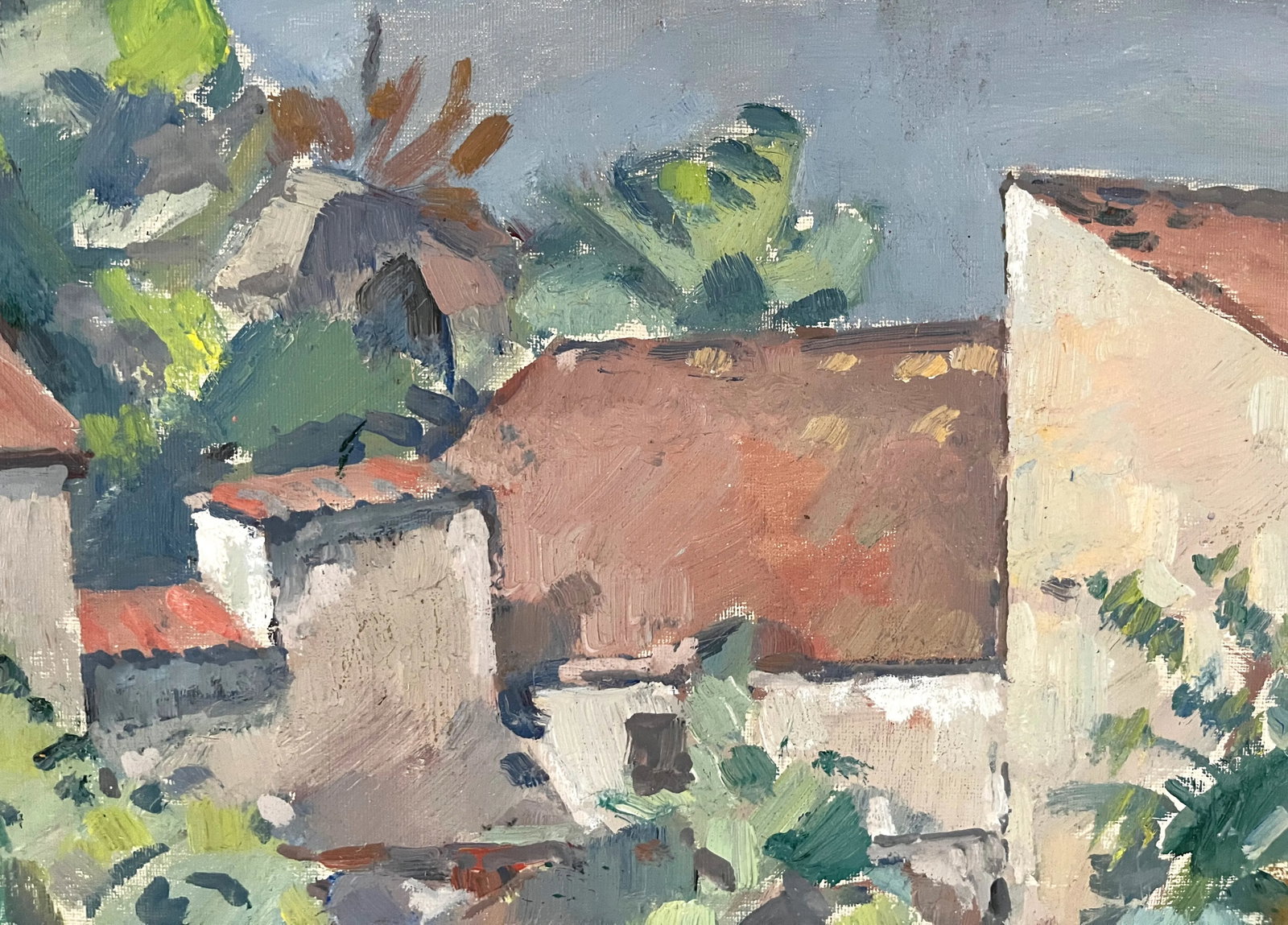 Mid Century Mediterranean Landscape Oil Painting - Edvin Ollers - 6