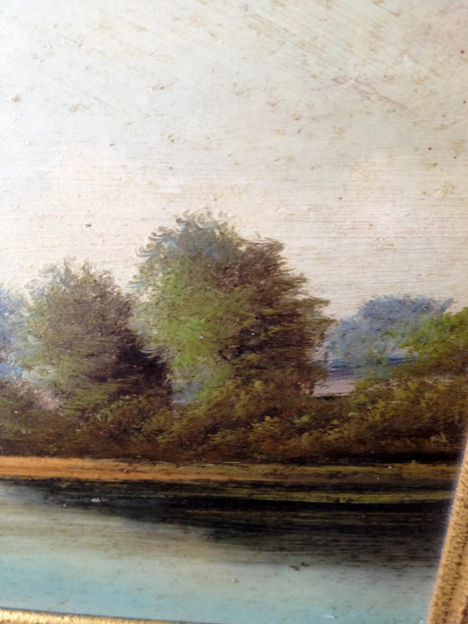 1930s English Impressionist Landscape Painting, Cottage by River - 11