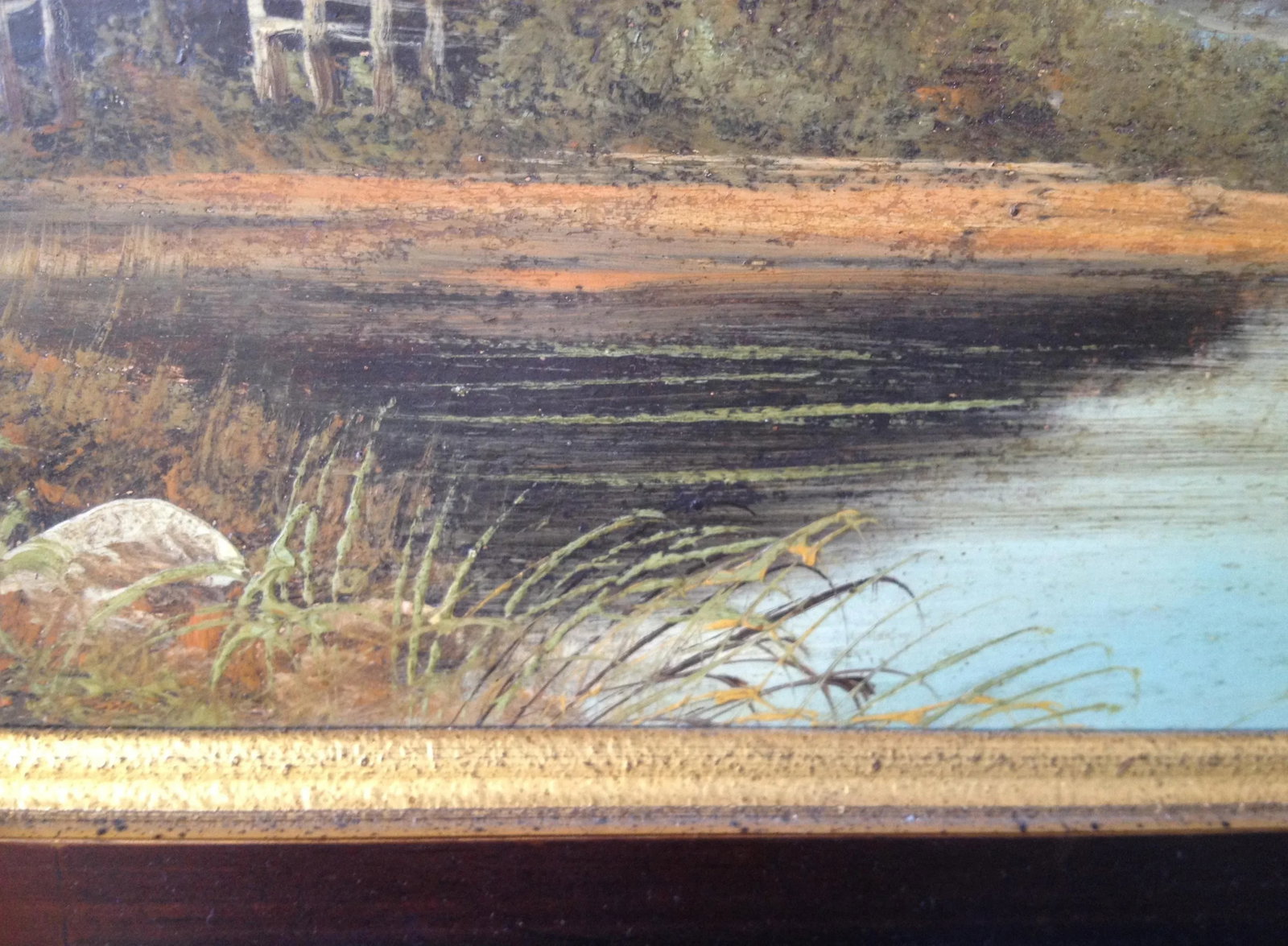 1930s English Impressionist Landscape Painting, Cottage by River - 4