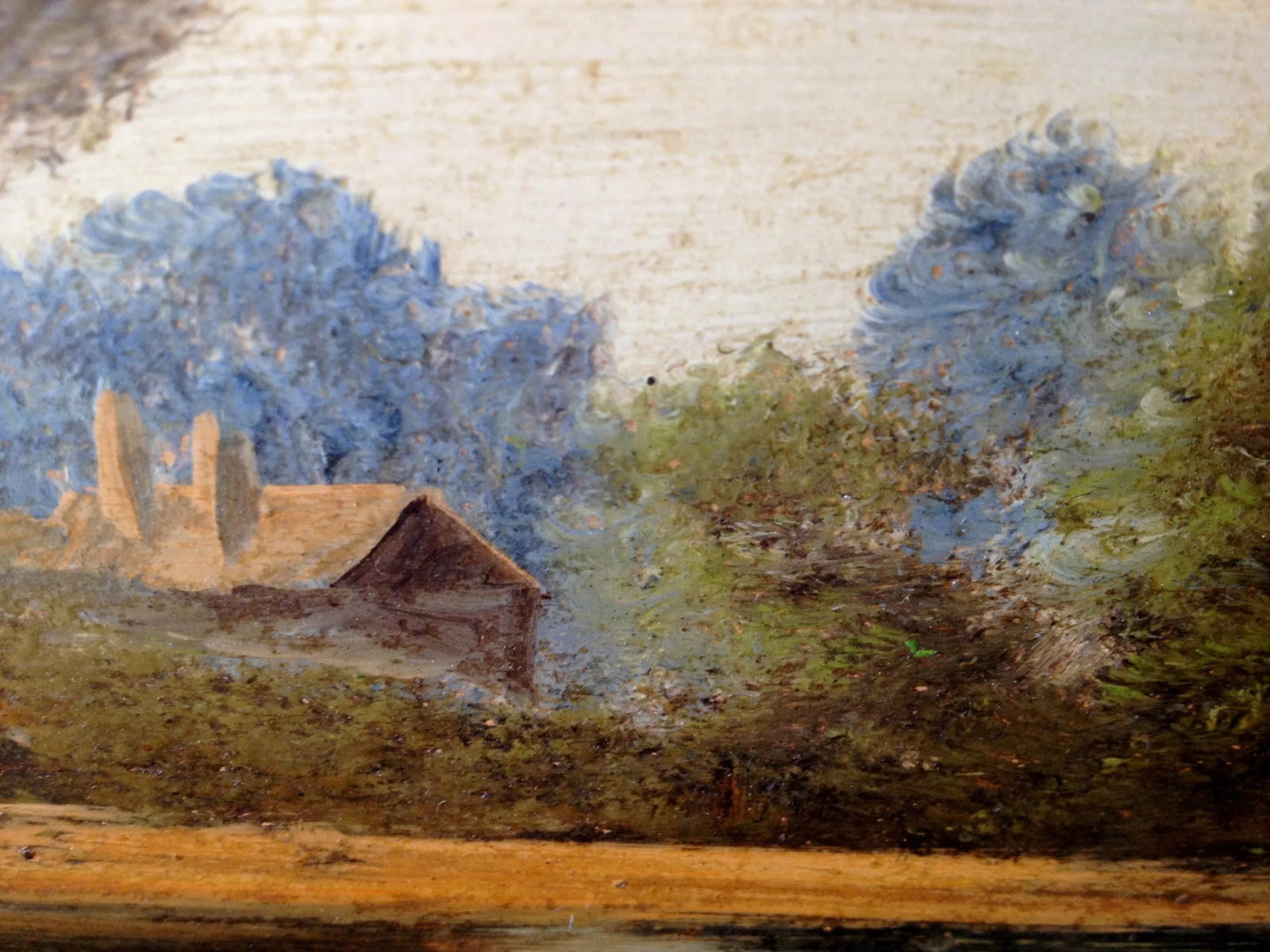 1930s English Impressionist Landscape Painting, Cottage by River - 6