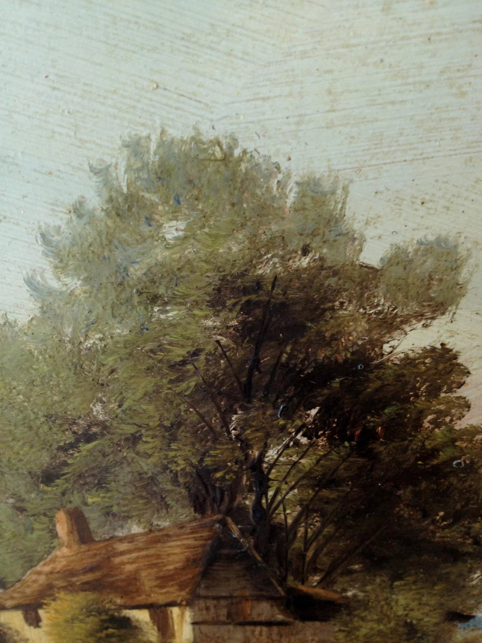 1930s English Impressionist Landscape Painting, Cottage by River - 9