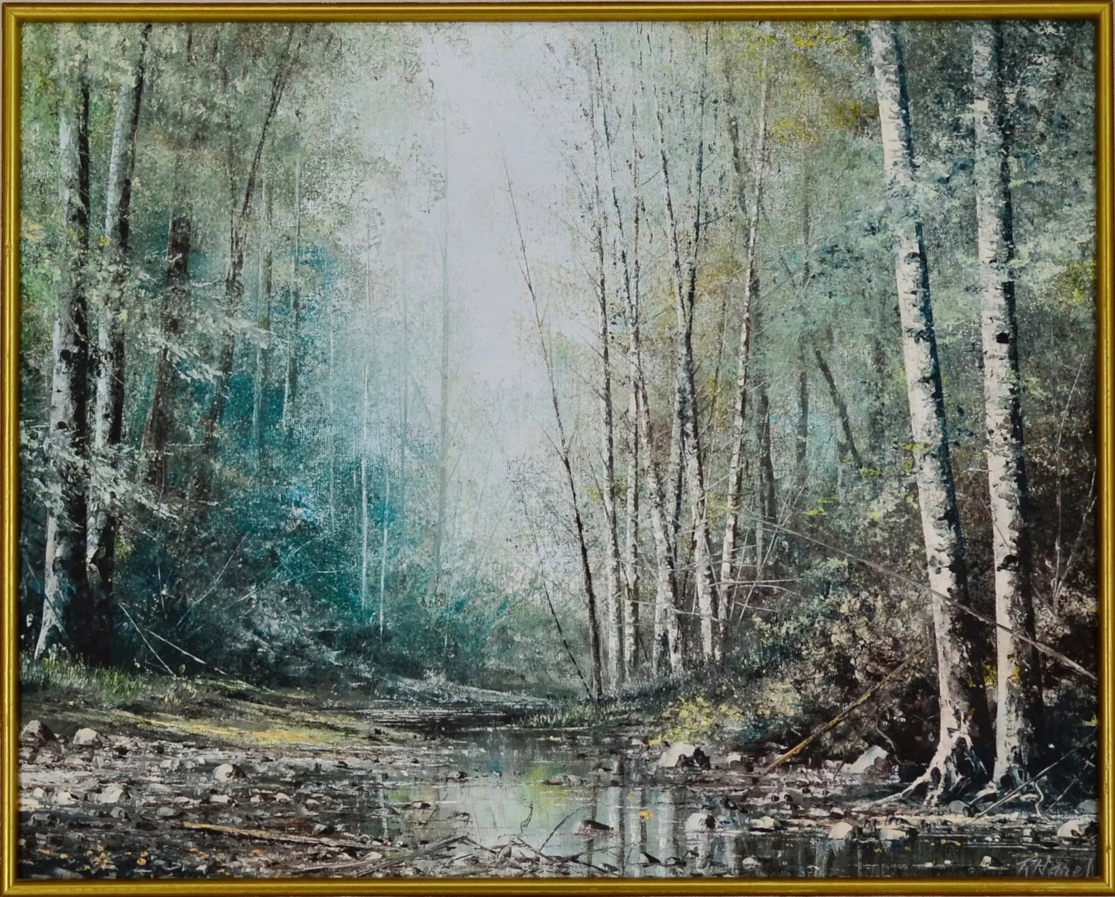 Signed: R. Hazel Landscape of Mill Creek, Ca Original Oil on Canvas Painting - 2