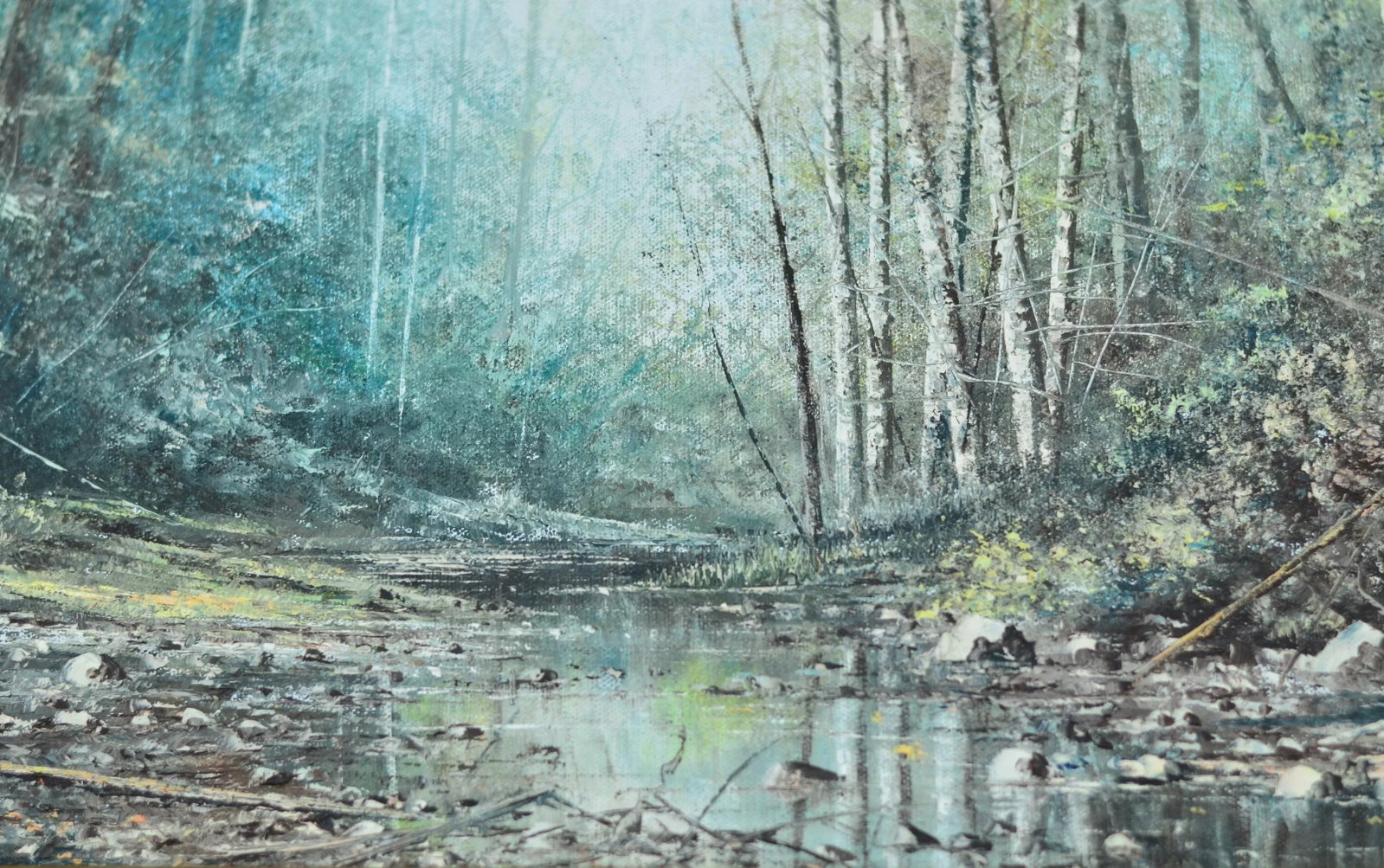 Signed: R. Hazel Landscape of Mill Creek, Ca Original Oil on Canvas Painting - 5