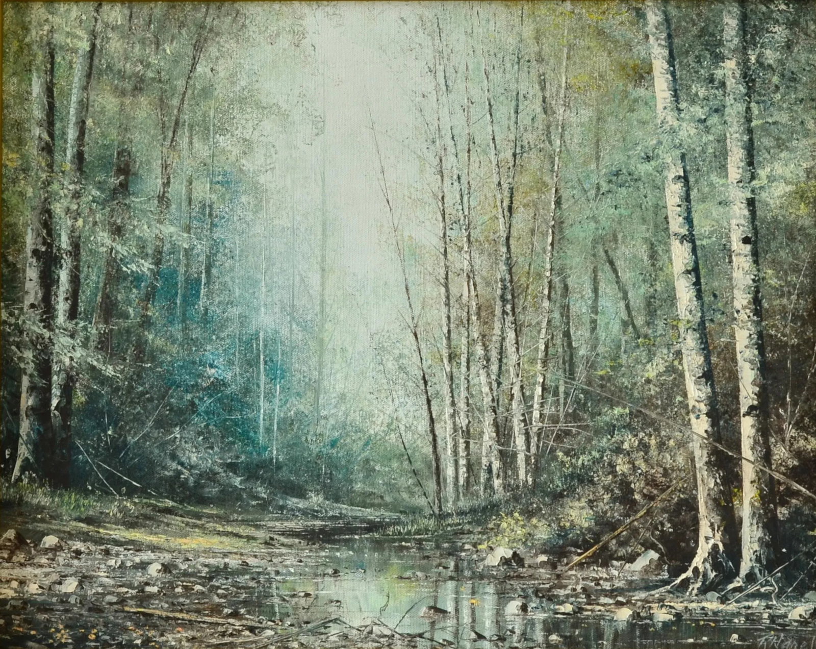 Signed: R. Hazel Landscape of Mill Creek, Ca Original Oil on Canvas Painting - 7