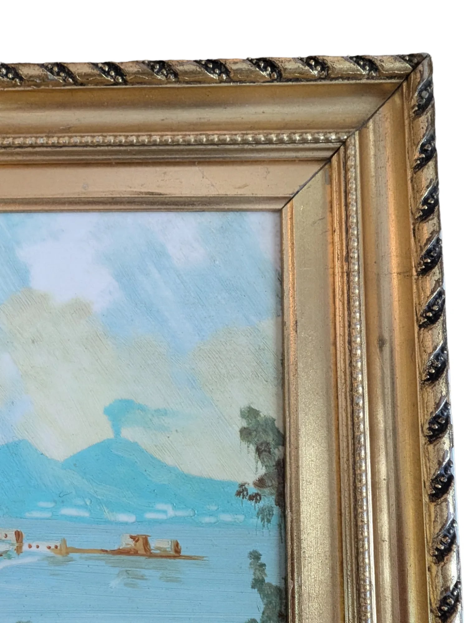 1950s Mid-Century Italian Landscape, Ceramic Tile Painting, Framed - 3